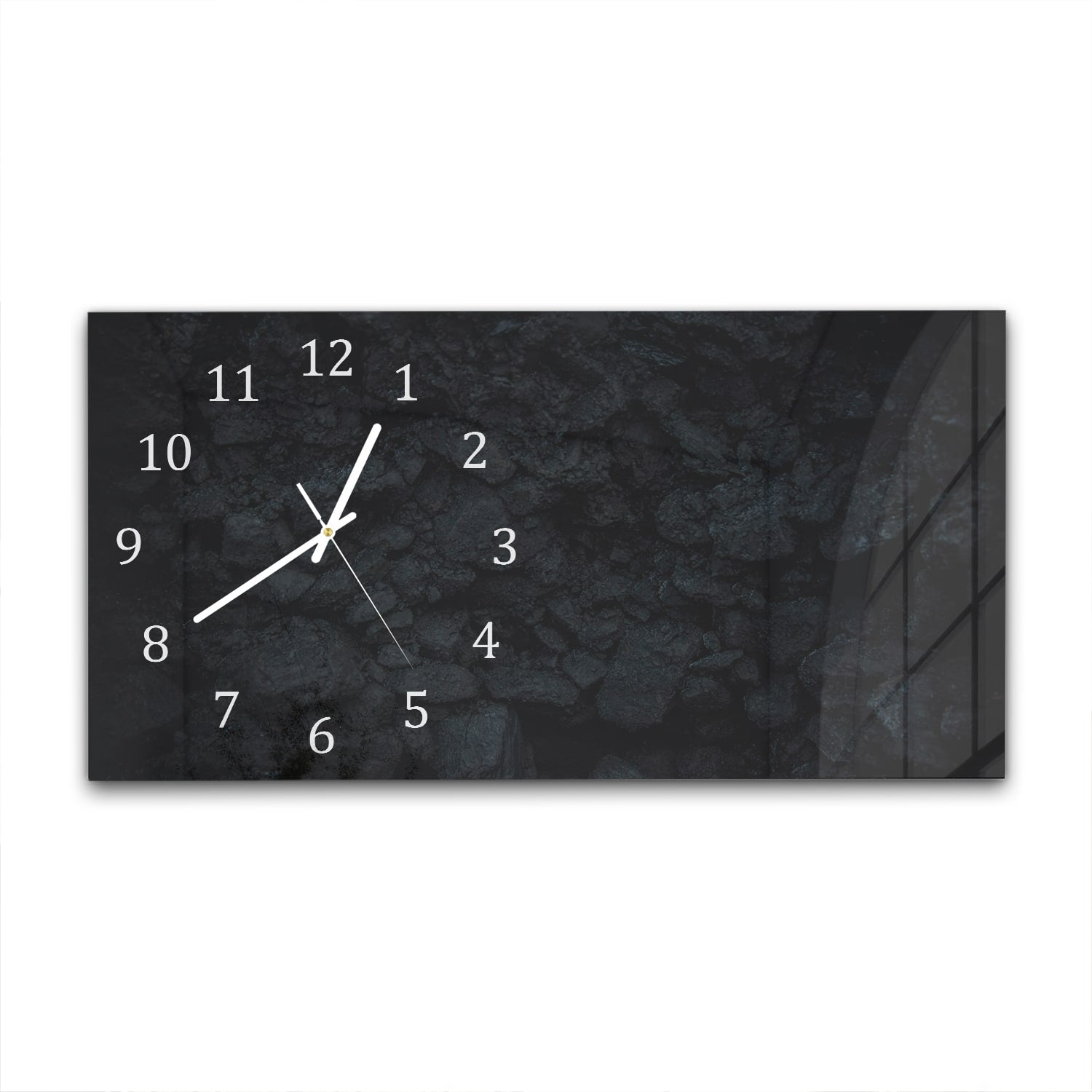 Wanduhr 60x30 - Schwarze Wand