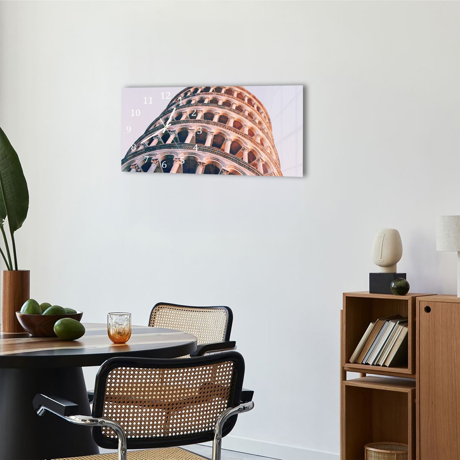 Wanduhr 60x30 - Der Schiefe Turm von Pisa