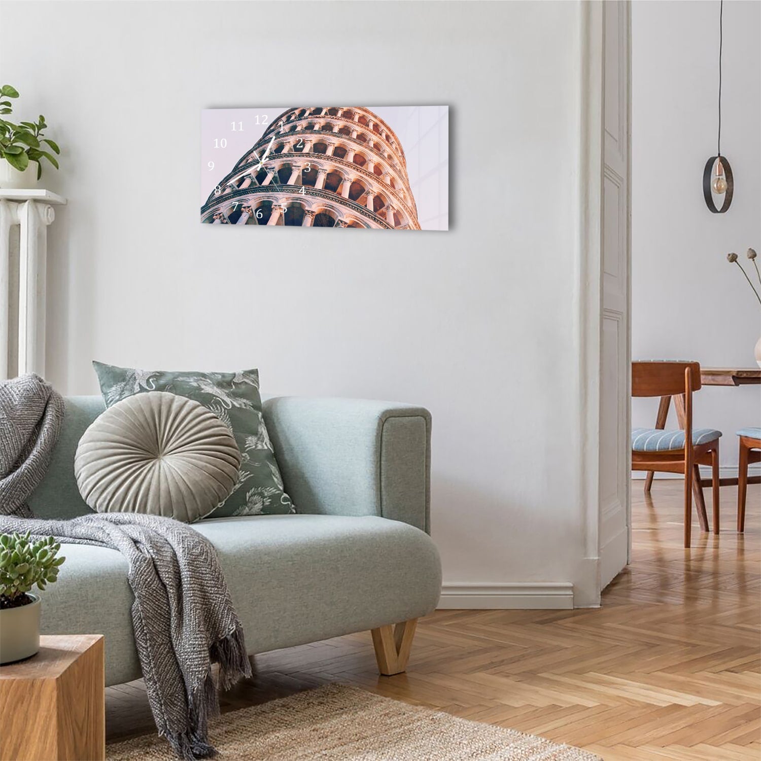 Wanduhr 60x30 - Der Schiefe Turm von Pisa