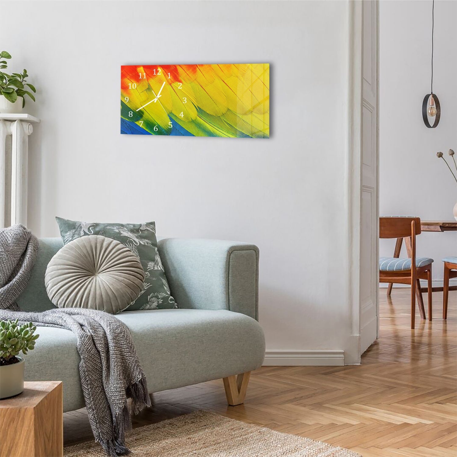 Wanduhr 60x30 - Flügel der Farbe