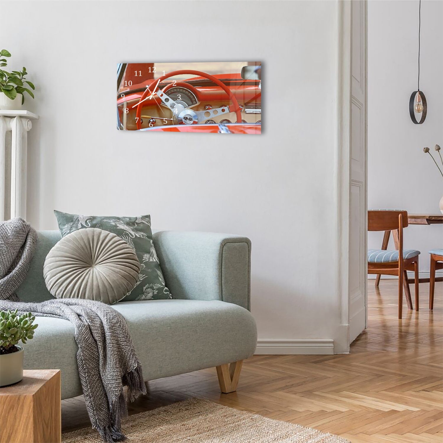 Wanduhr 60x30 - Corvette-Innenraum