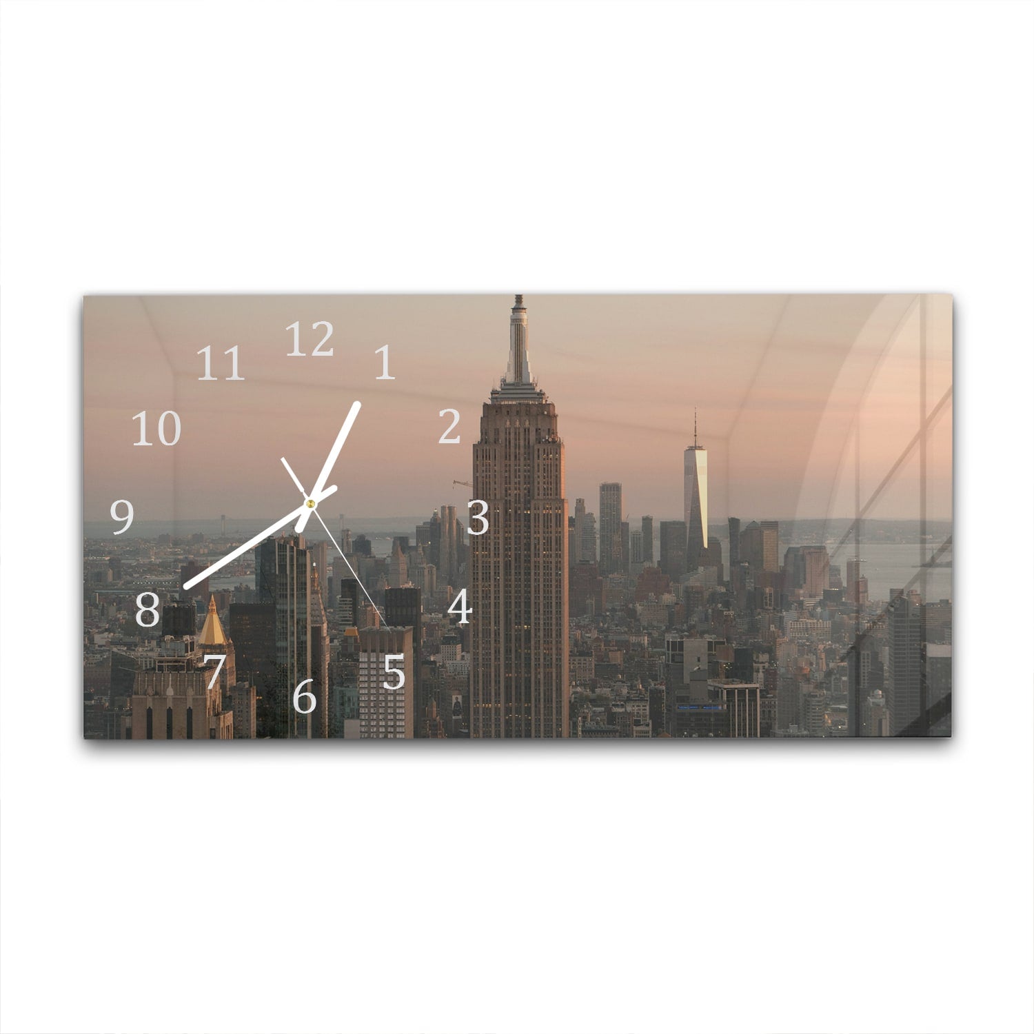 Wanduhr 60x30 - Manhattan Skyline