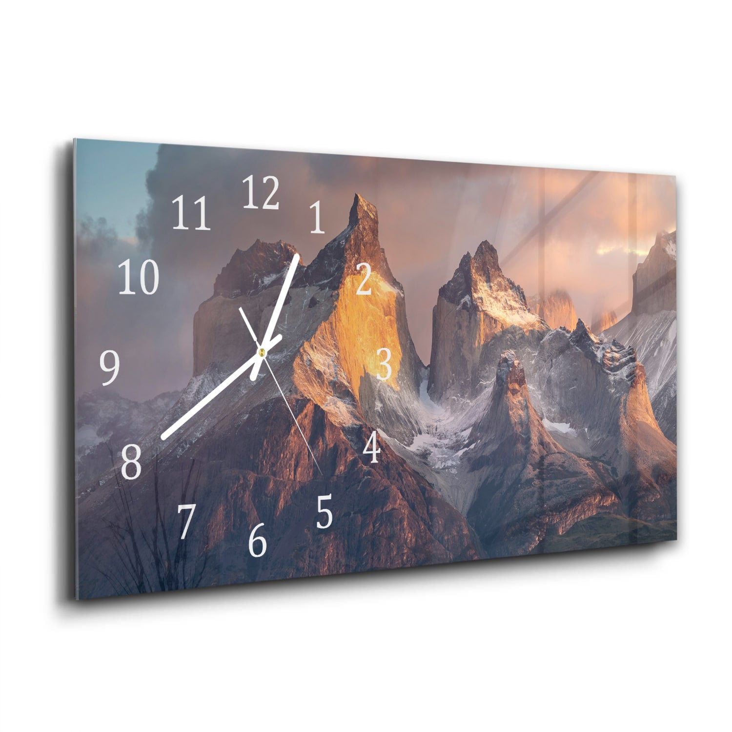 Wanduhr 60x30 - Rauhe Bergspitzen