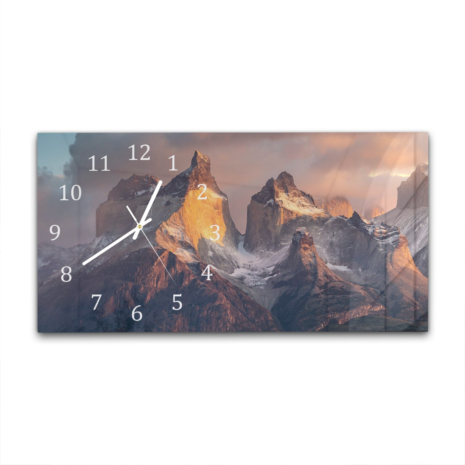 Wanduhr 60x30 - Rauhe Bergspitzen