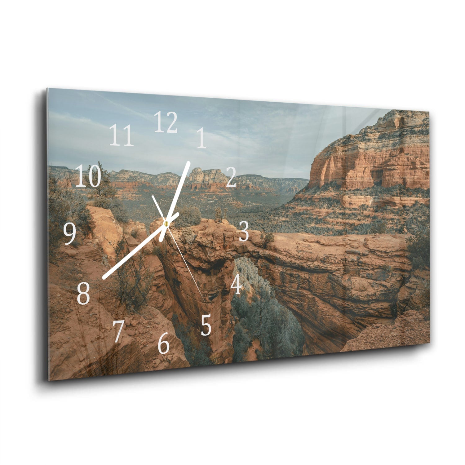 Wanduhr 60x30 - Felsen in den Canyons