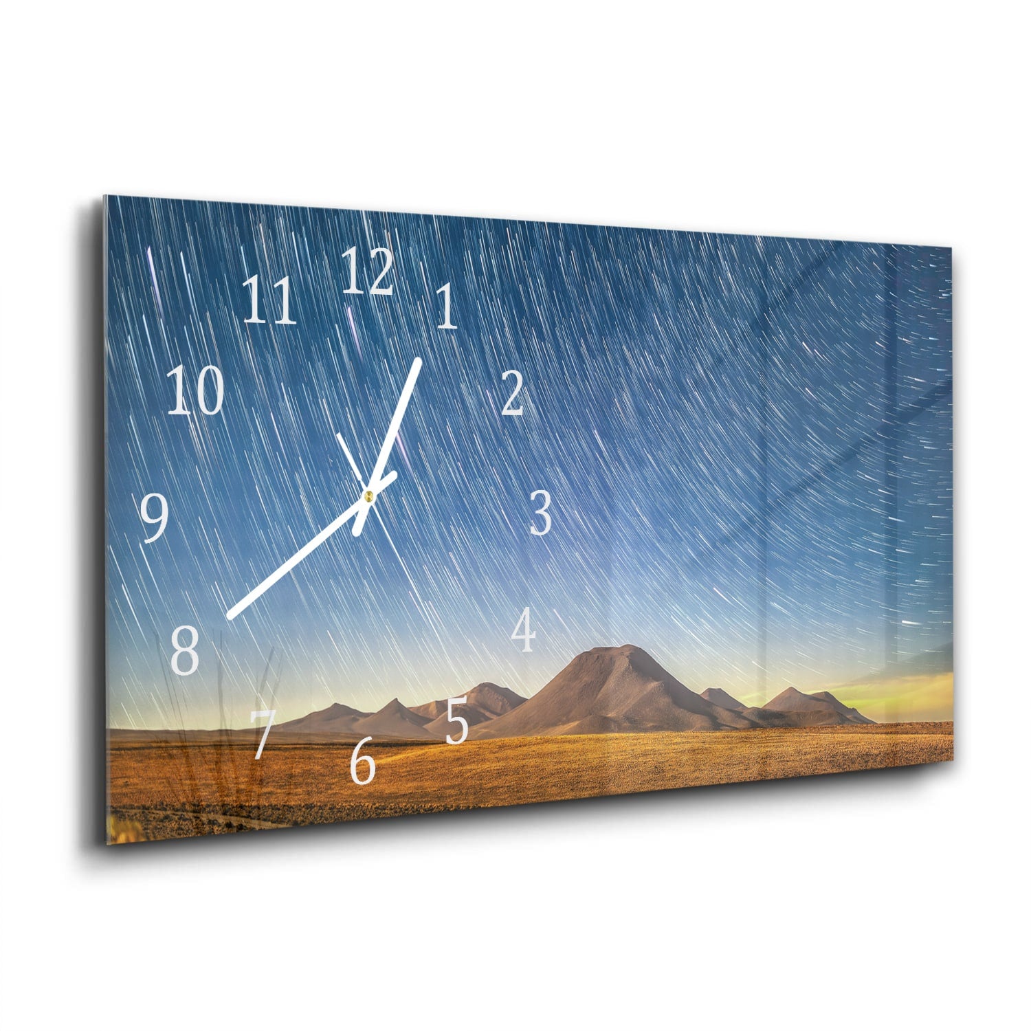 Wanduhr 60x30 - Sternenhimmel in der Wüste