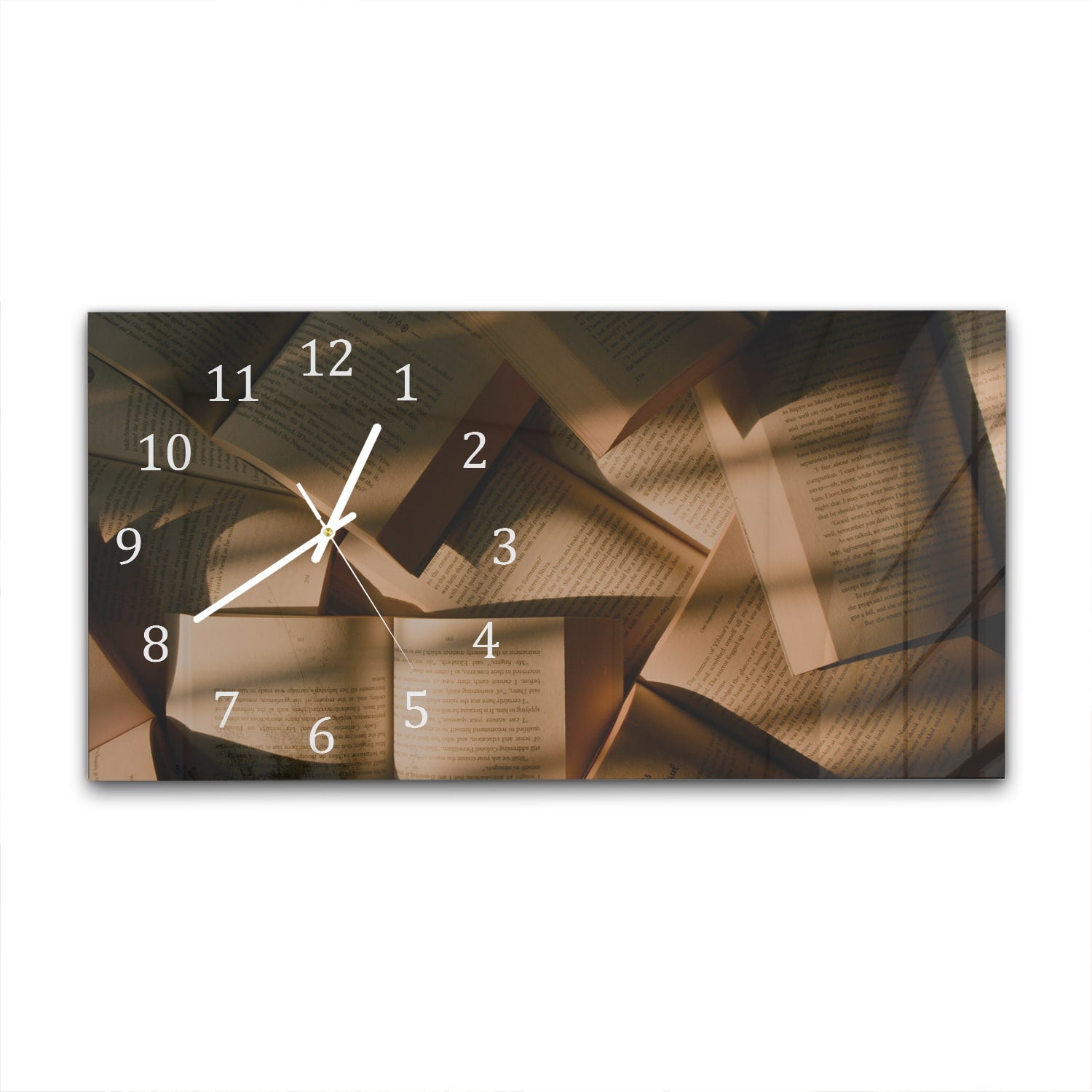 Wanduhr 60x30 - Bücher-Textur