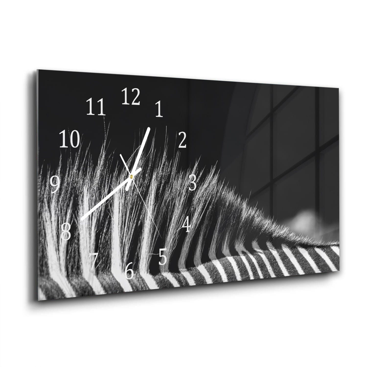 Wanduhr 60x30 - Schwarz-weiß Zebra