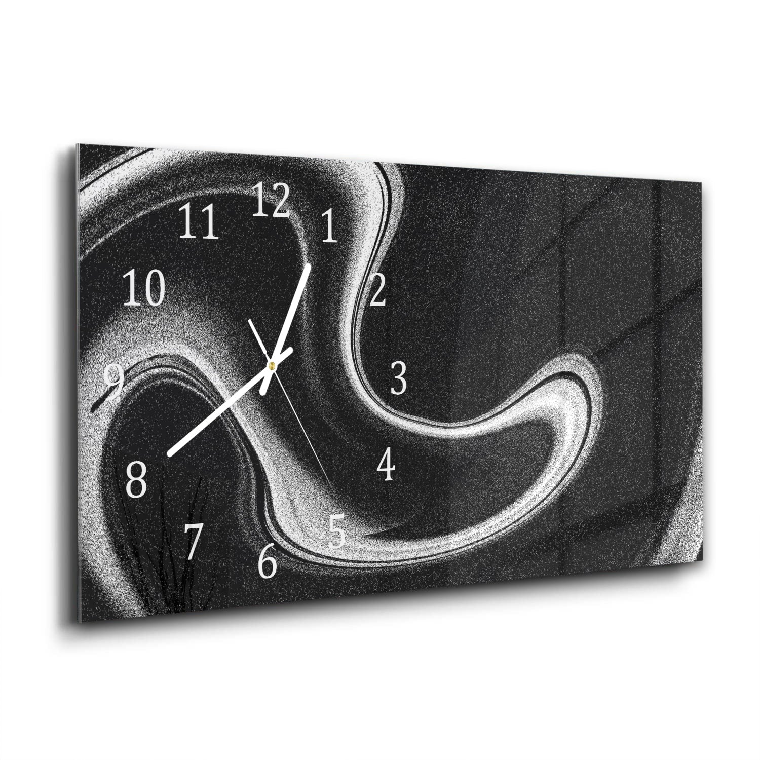 Wanduhr 60x30 - Schwarz-weiß abstrakt