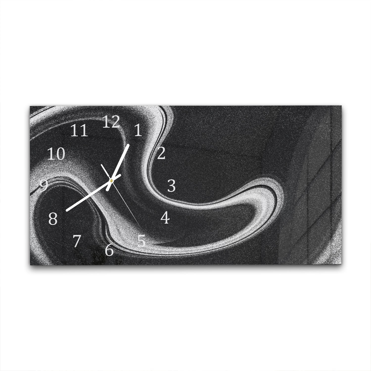 Wanduhr 60x30 - Schwarz-weiß abstrakt