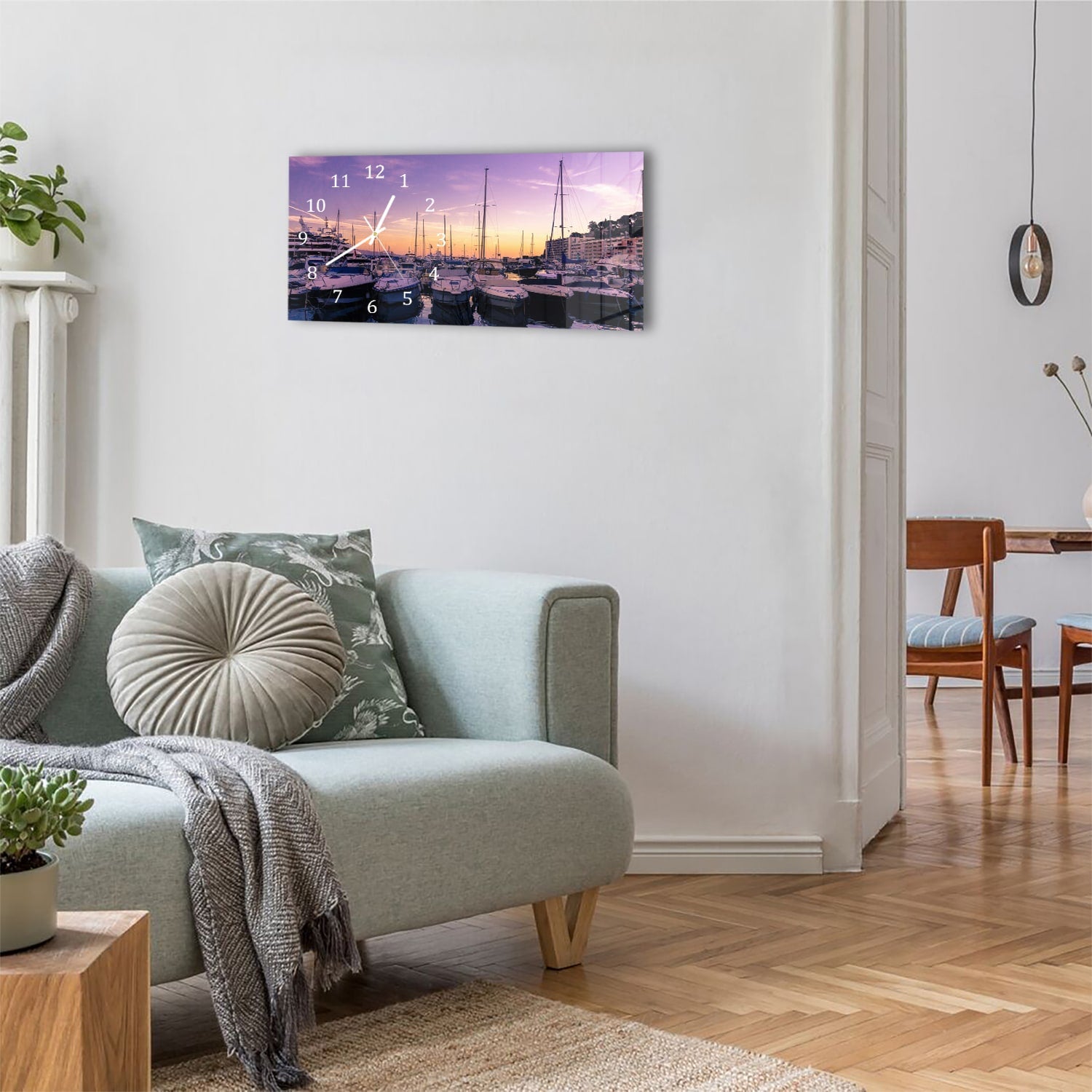 Wanduhr 60x30 - Jachthafen