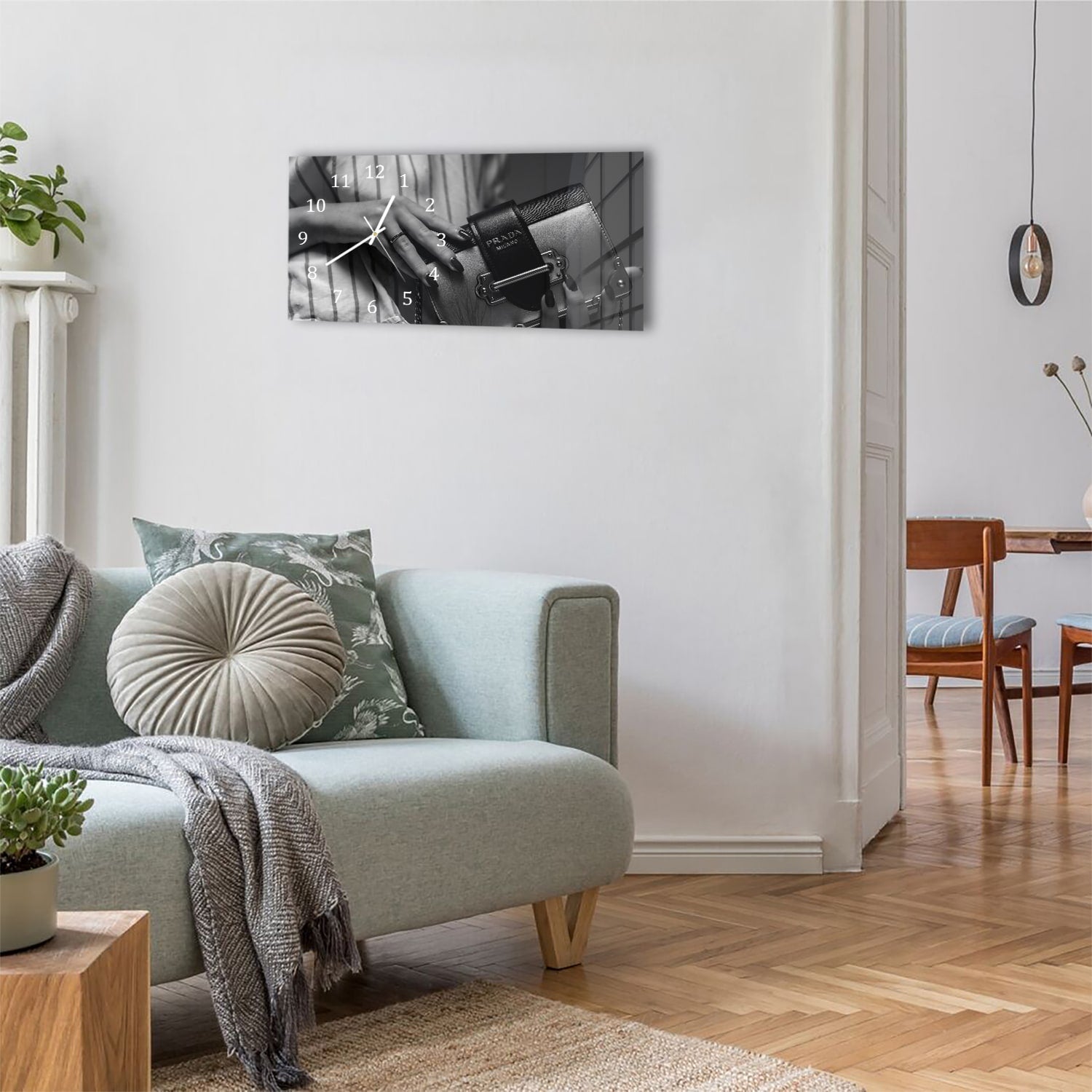 Wanduhr 60x30 - Prada-Tasche