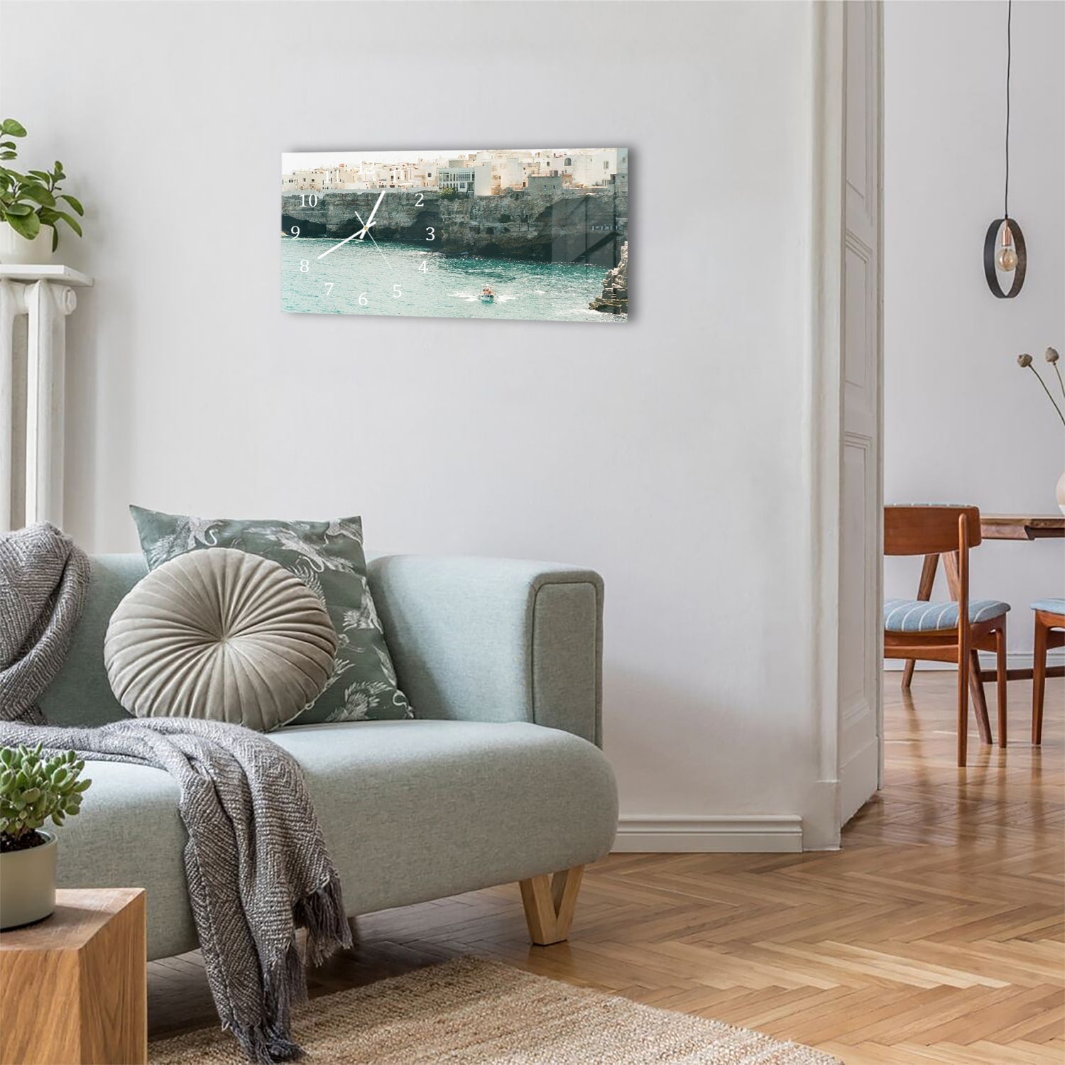 Wanduhr 60x30 - Puglia in Italien