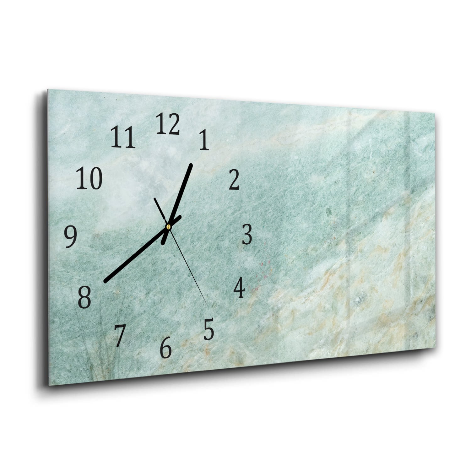 Wanduhr 60x30 - Hellgrüner Marmor