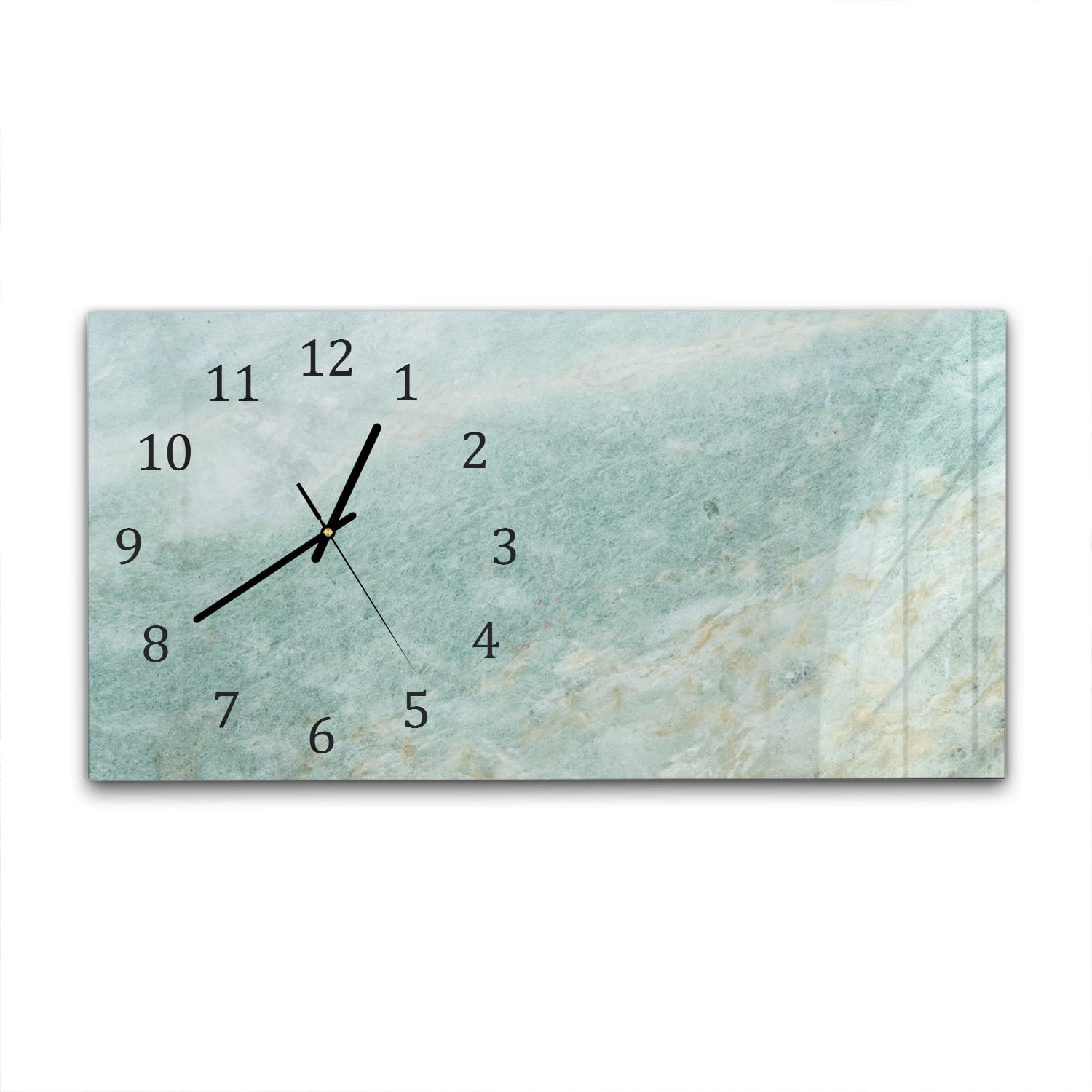 Wanduhr 60x30 - Hellgrüner Marmor