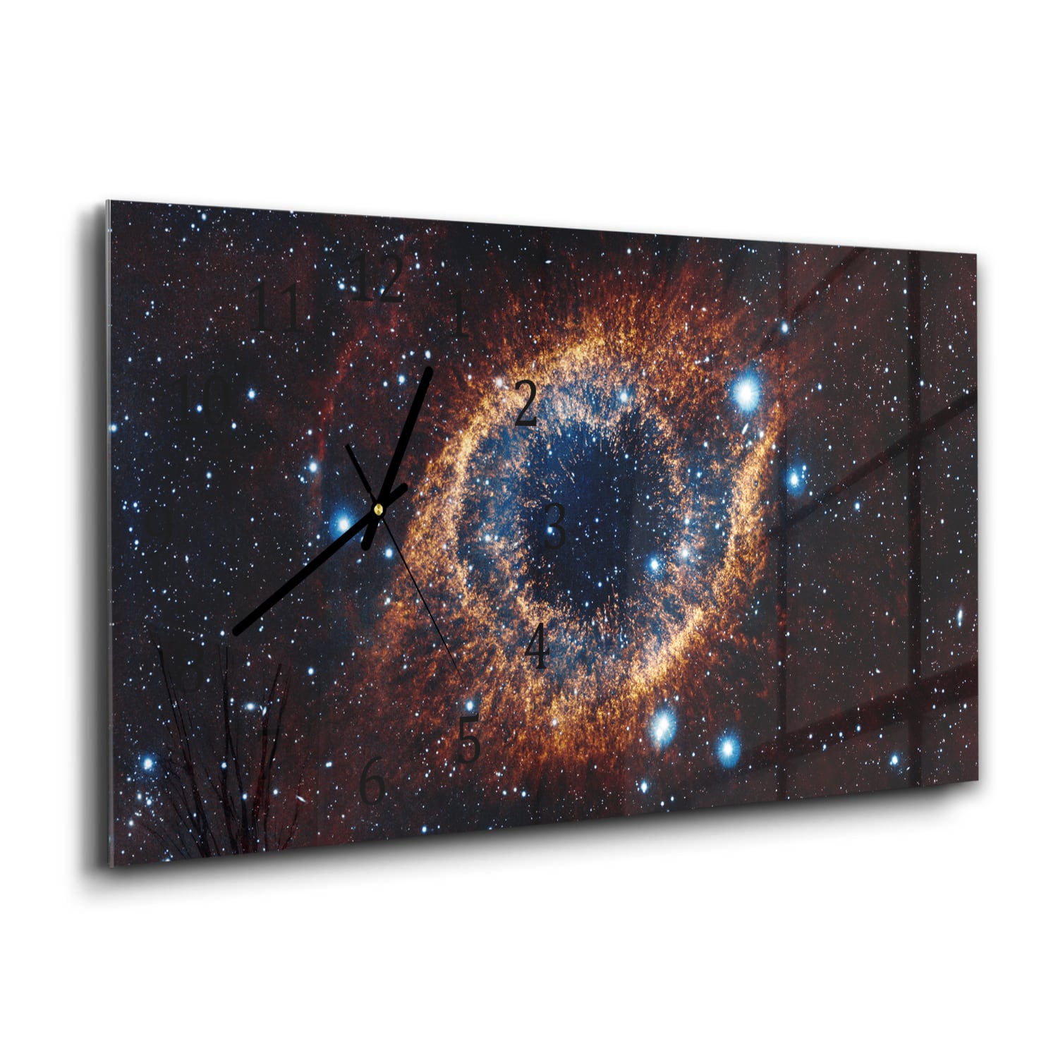 Wanduhr 60x30 - Nebel im Weltraum