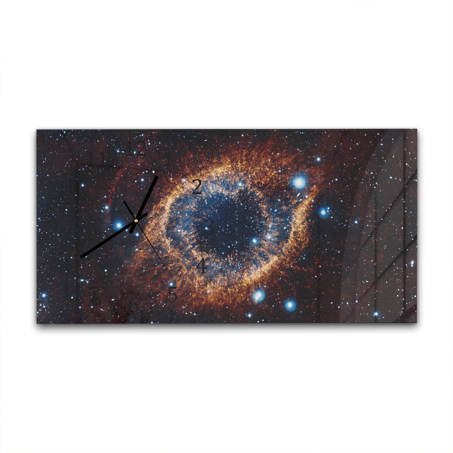 Wanduhr 60x30 - Nebel im Weltraum