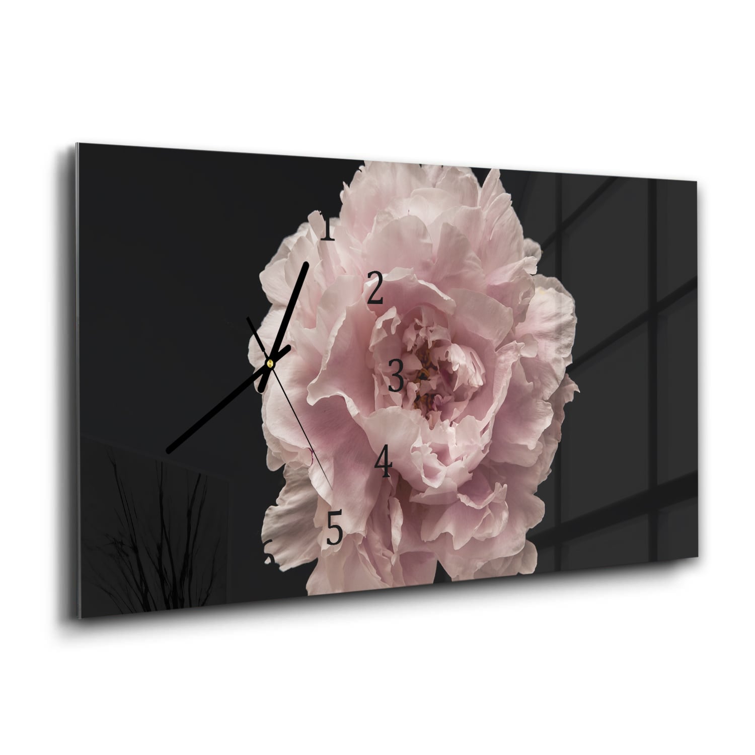 Wanduhr 60x30 - Chinesische Pfingstrose