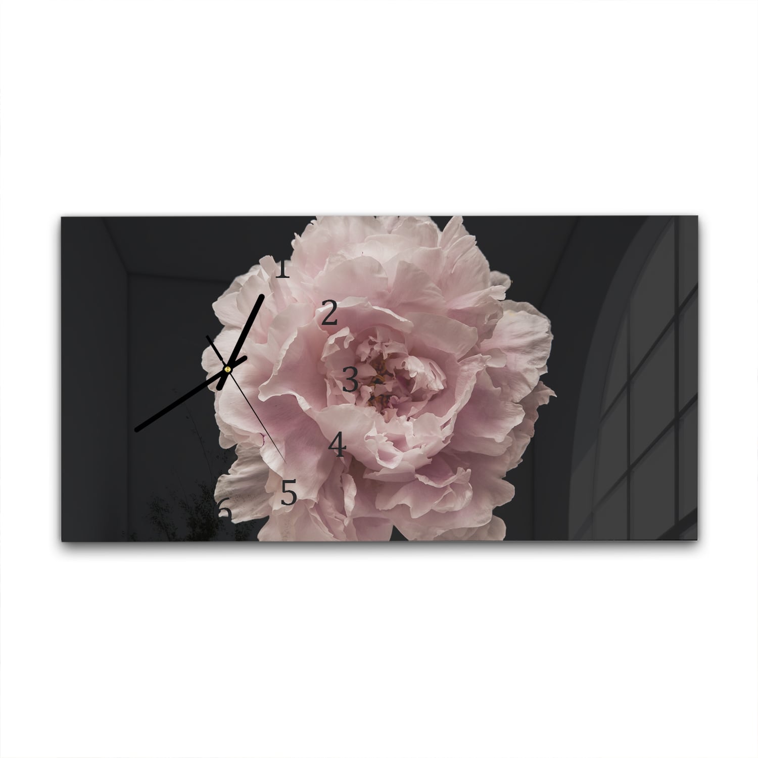 Wanduhr 60x30 - Chinesische Pfingstrose