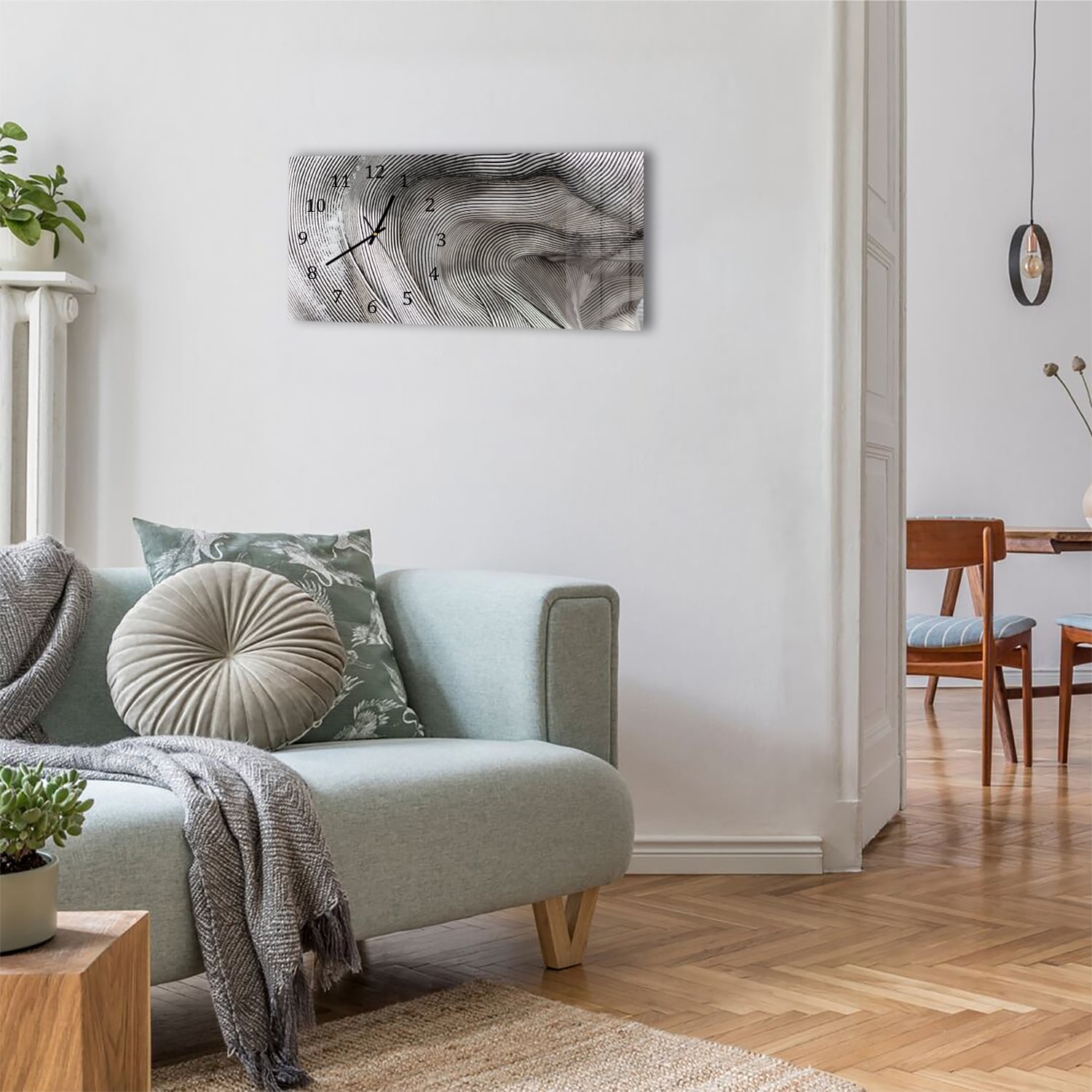 Wanduhr 60x30 - Gebogenes Eisen