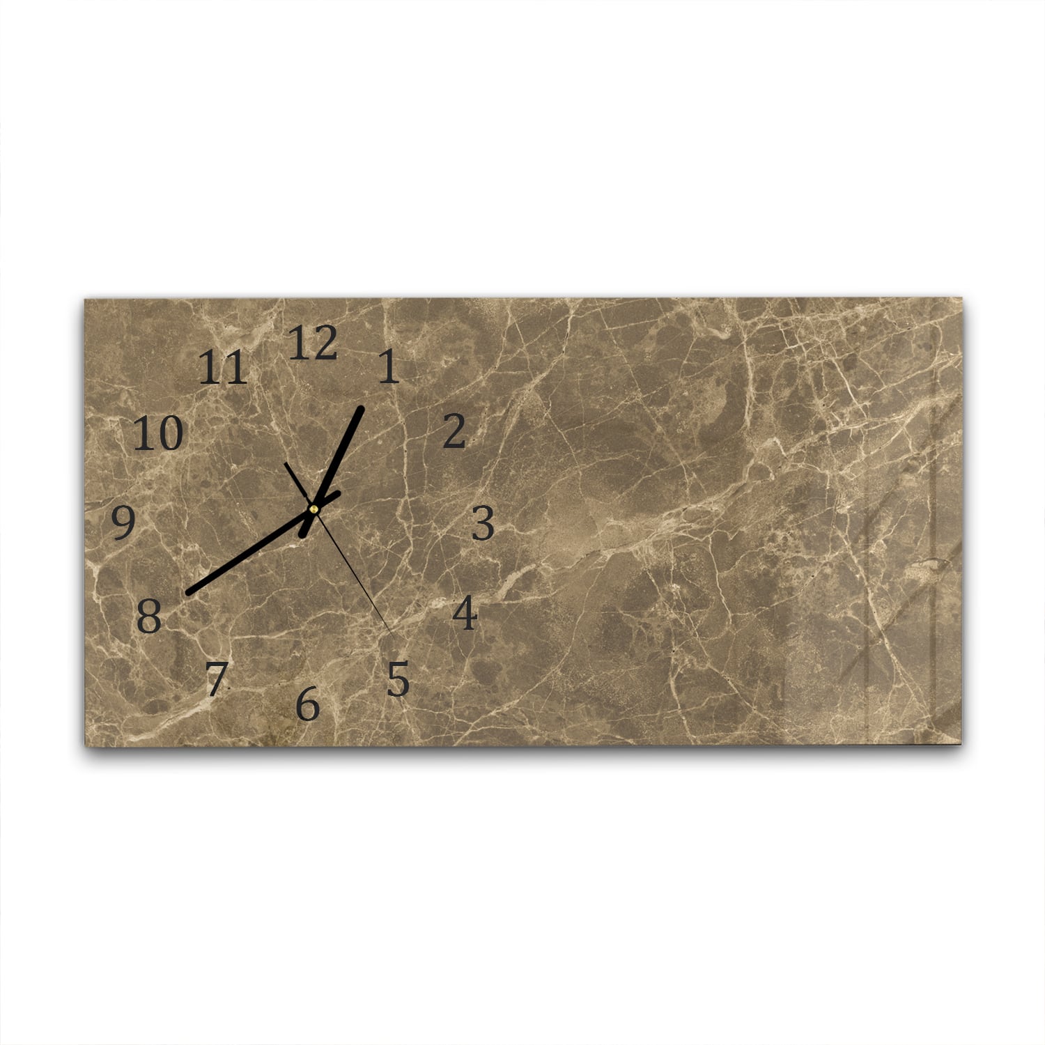 Wanduhr 60x30 - Hellbrauner Marmor