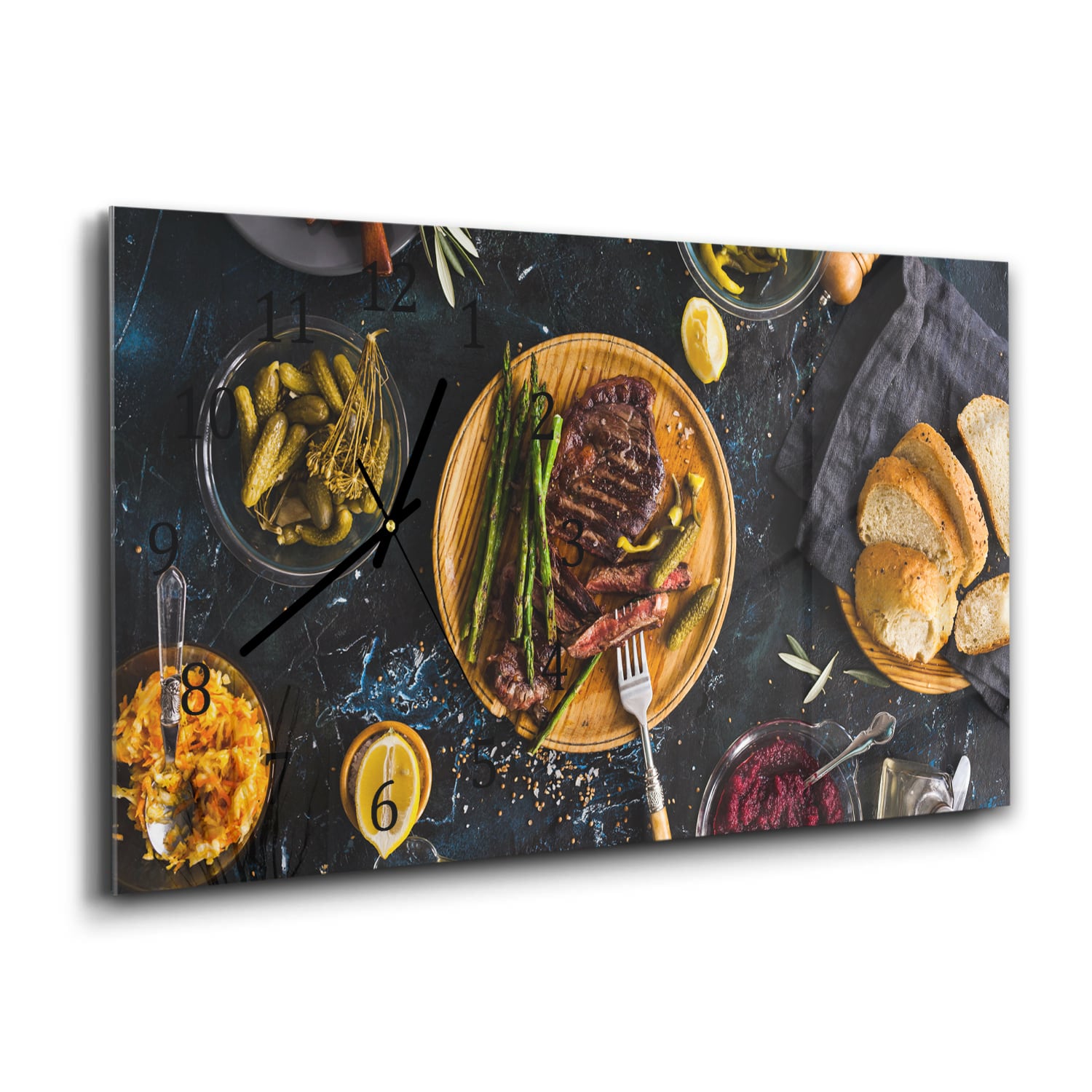 Wanduhr 60x30 - Gemütliche Mahlzeit