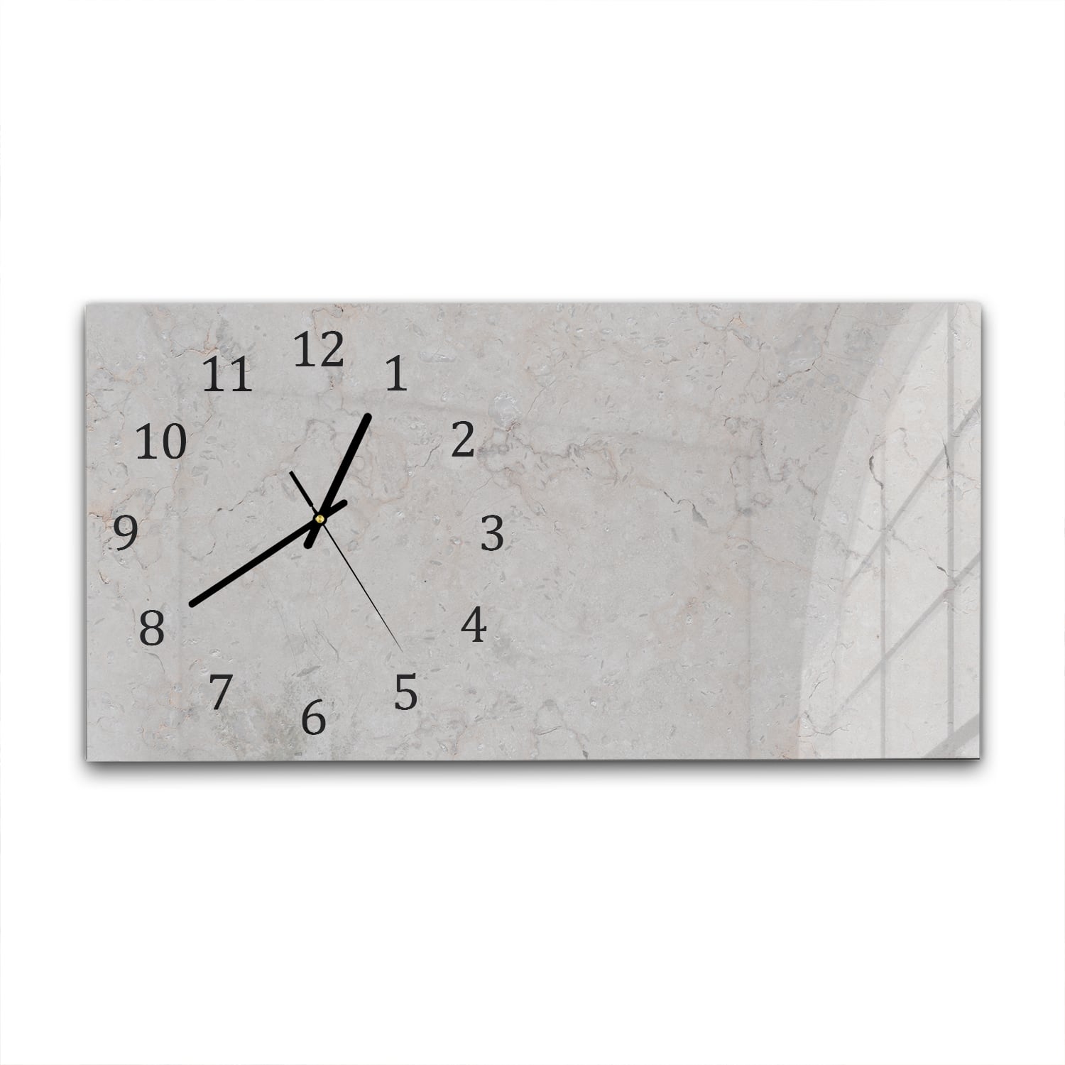 Wanduhr 60x30 - Klassischer beiger Marmor