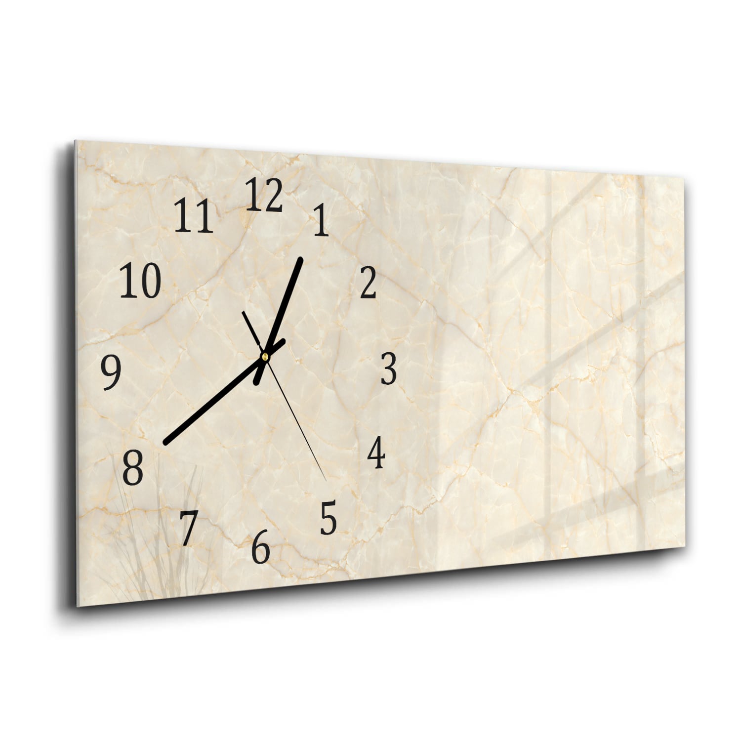 Wanduhr 60x30 - Sanfter beiger Marmor