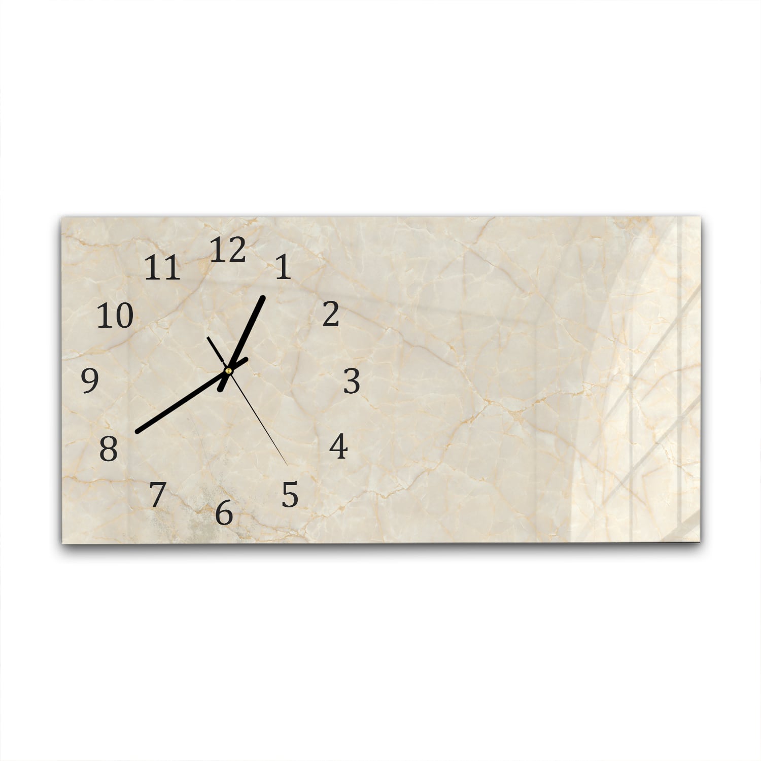 Wanduhr 60x30 - Sanfter beiger Marmor