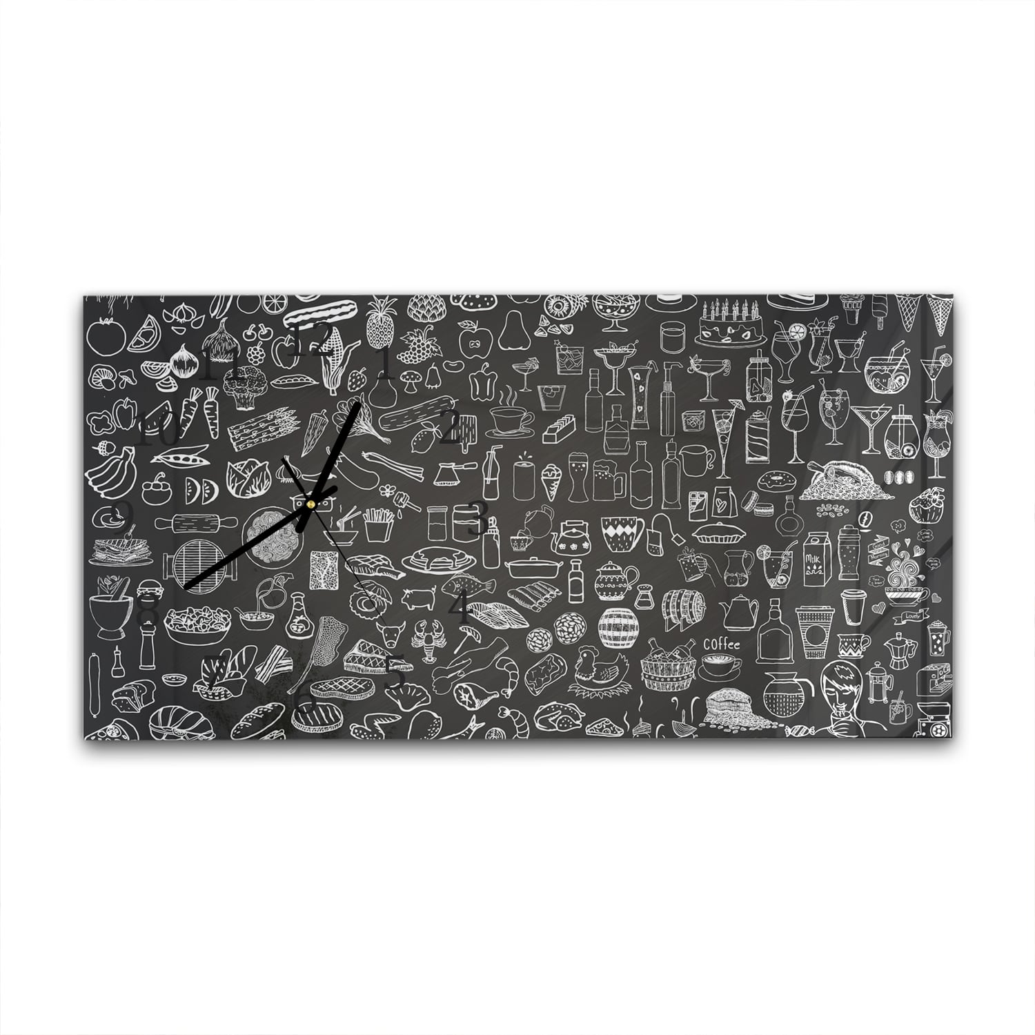 Wanduhr 60x30 - Küchenzeichnungen