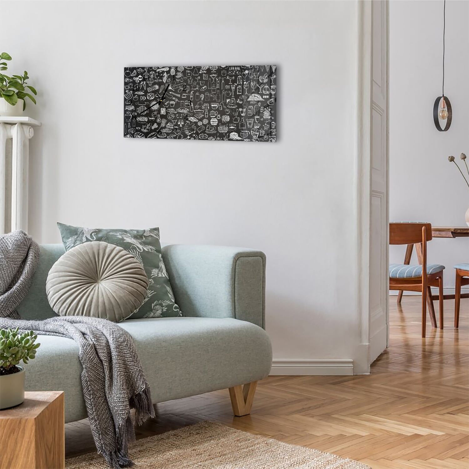 Wanduhr 60x30 - Küchenzeichnungen