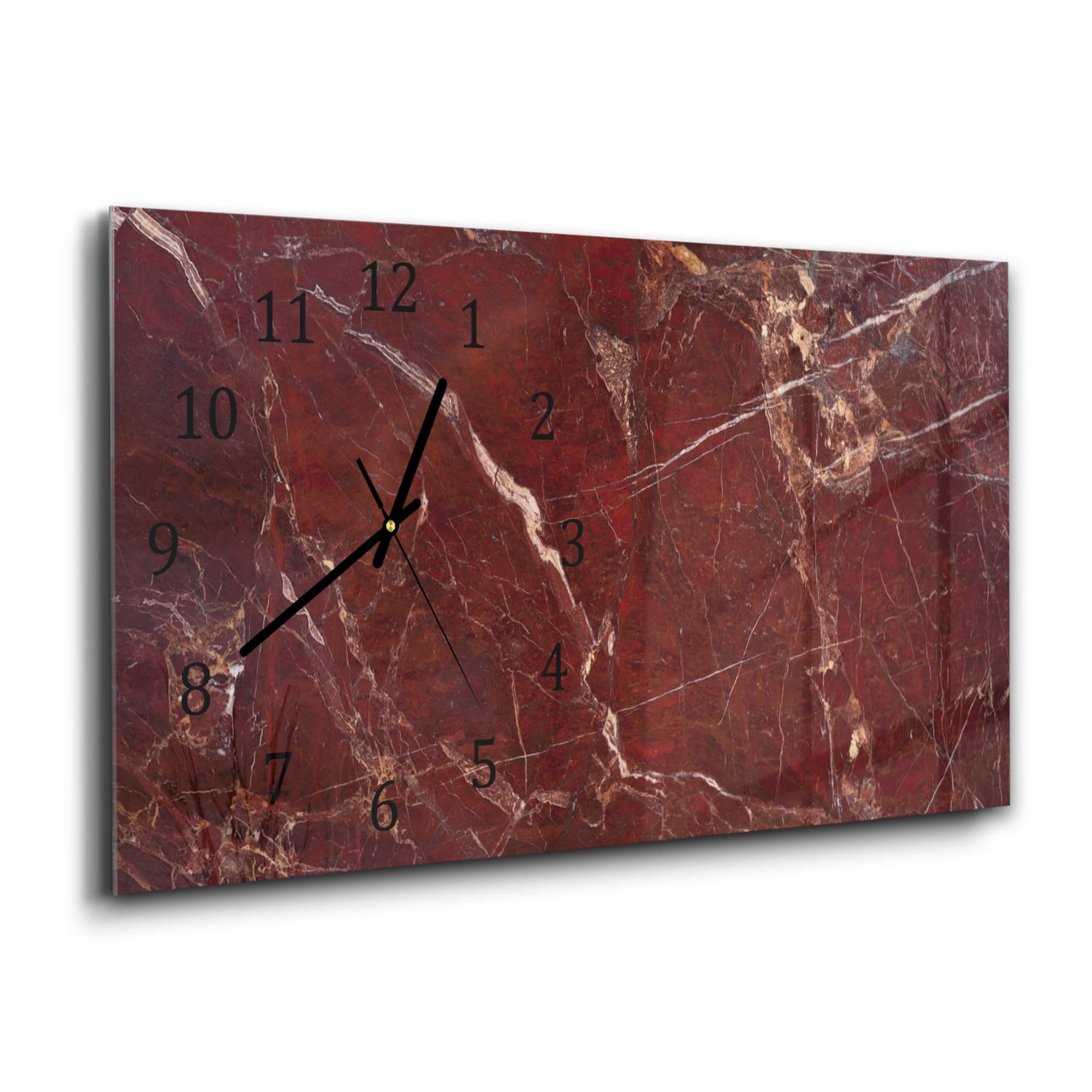 Wanduhr 60x30 - Roter Marmor