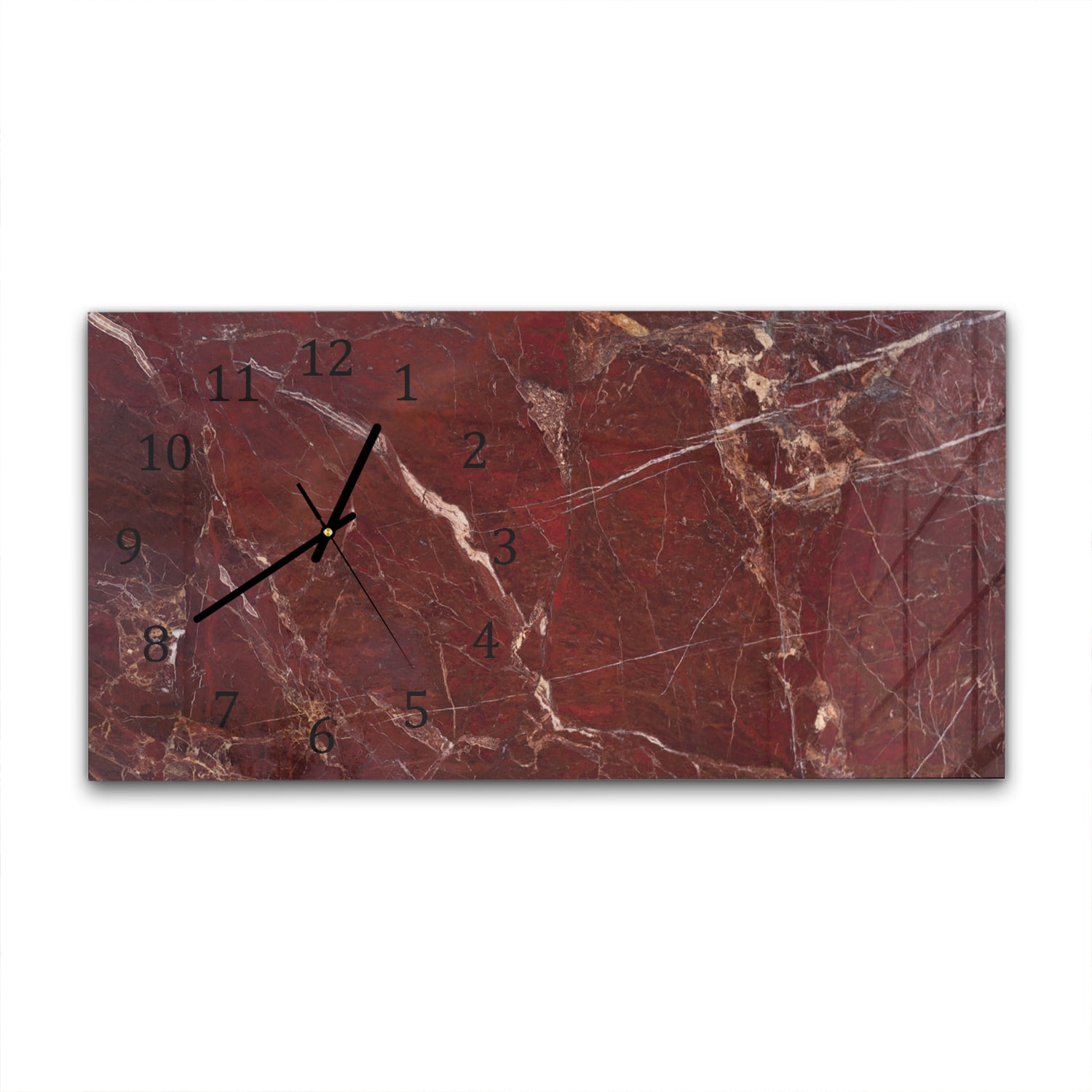 Wanduhr 60x30 - Roter Marmor