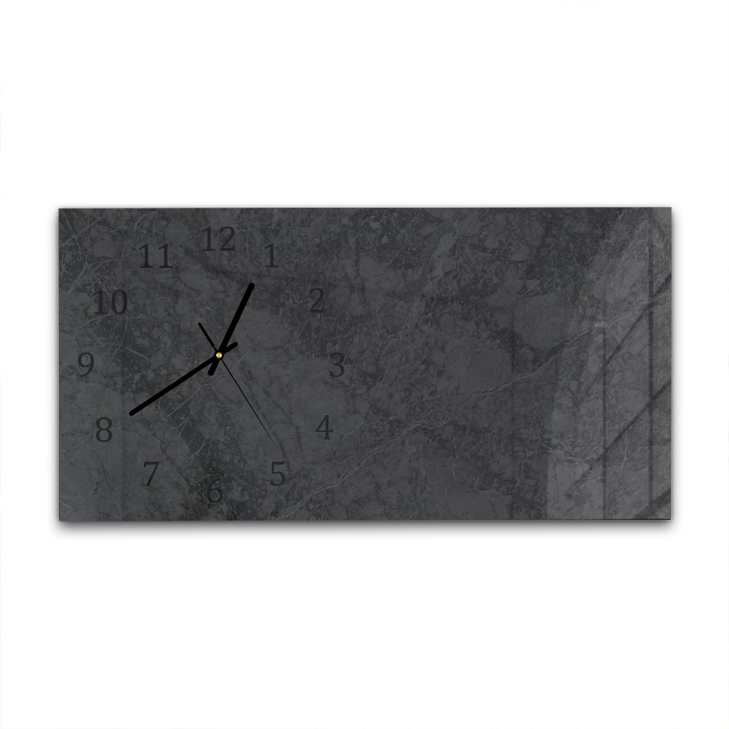 Wanduhr 60x30 - Schwarz/grauer Marmor