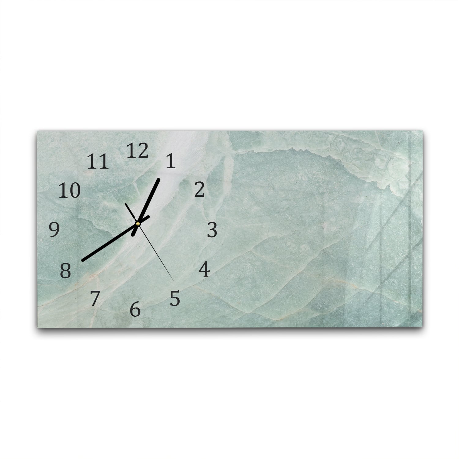 Wanduhr 60x30 - Hellblauer Marmor