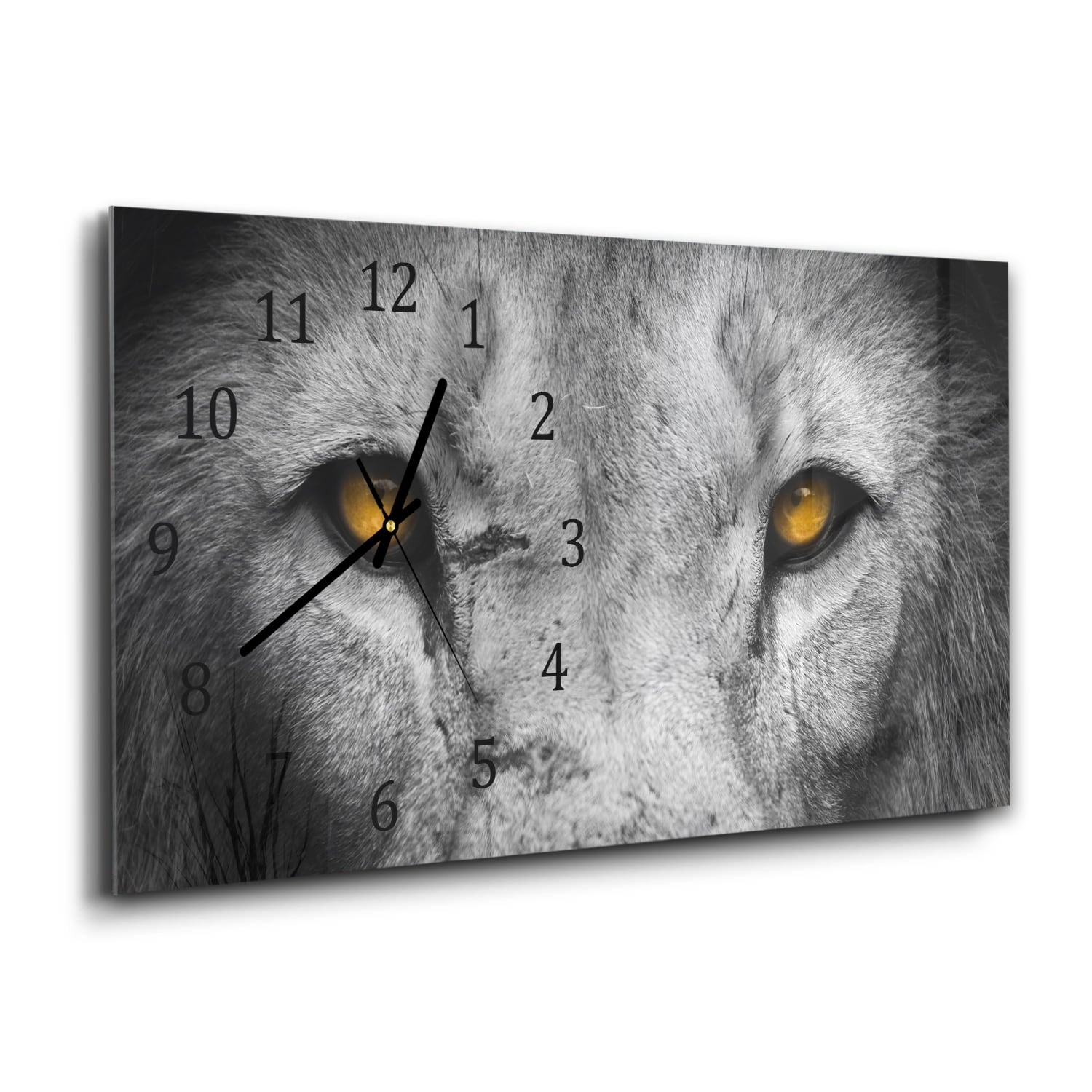 Wanduhr 60x30 - Löwengesicht