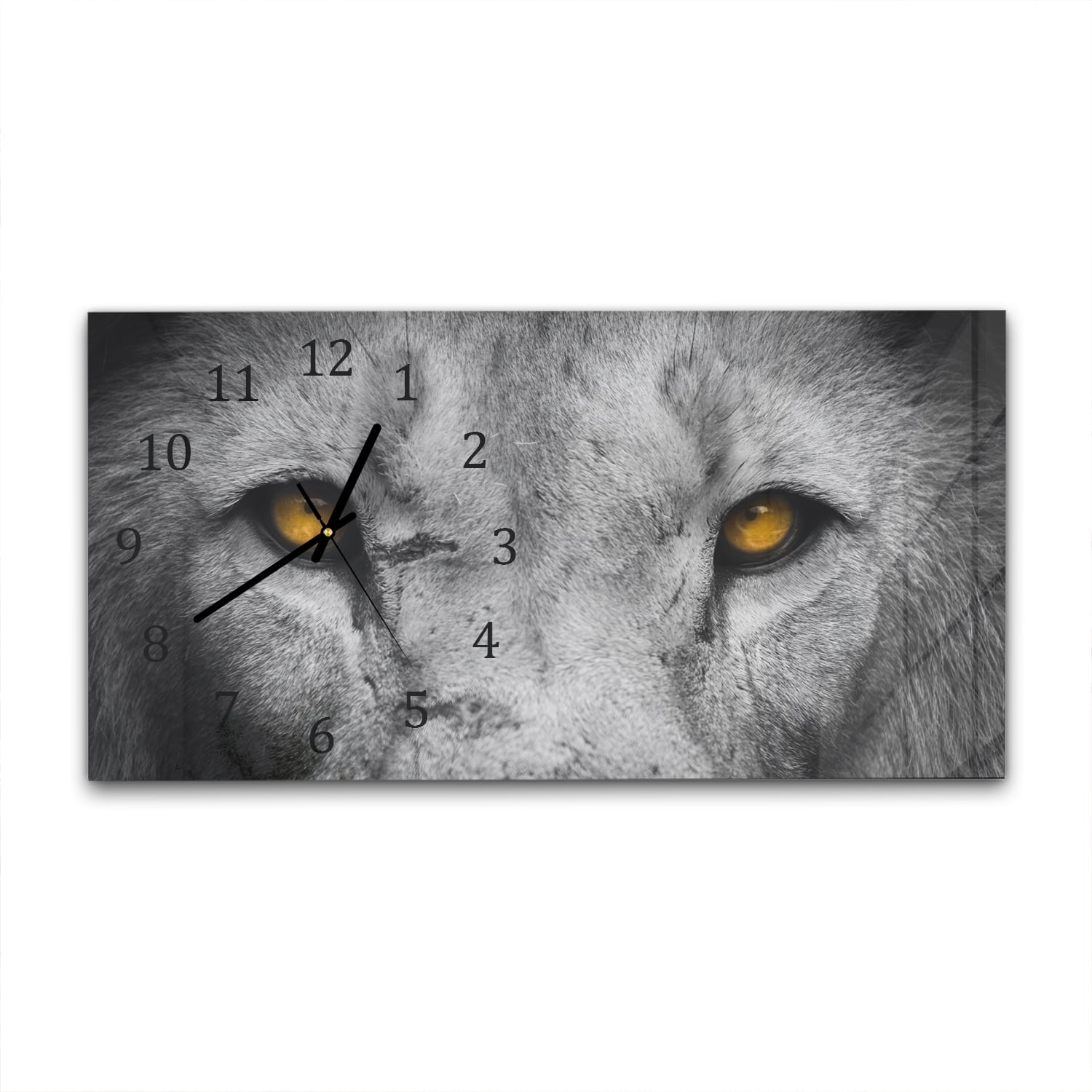 Wanduhr 60x30 - Löwengesicht