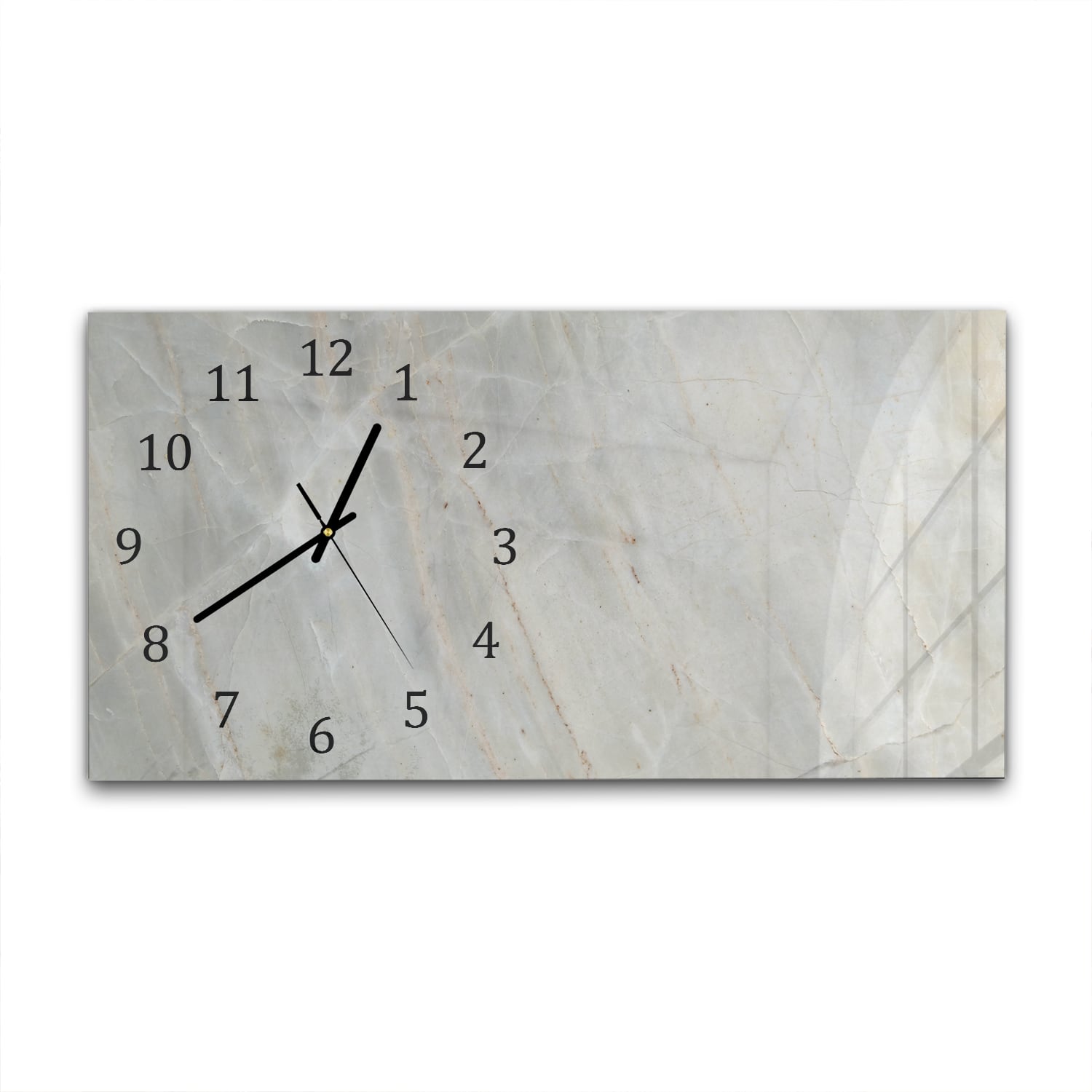 Wanduhr 60x30 - Hellgrauer Marmor