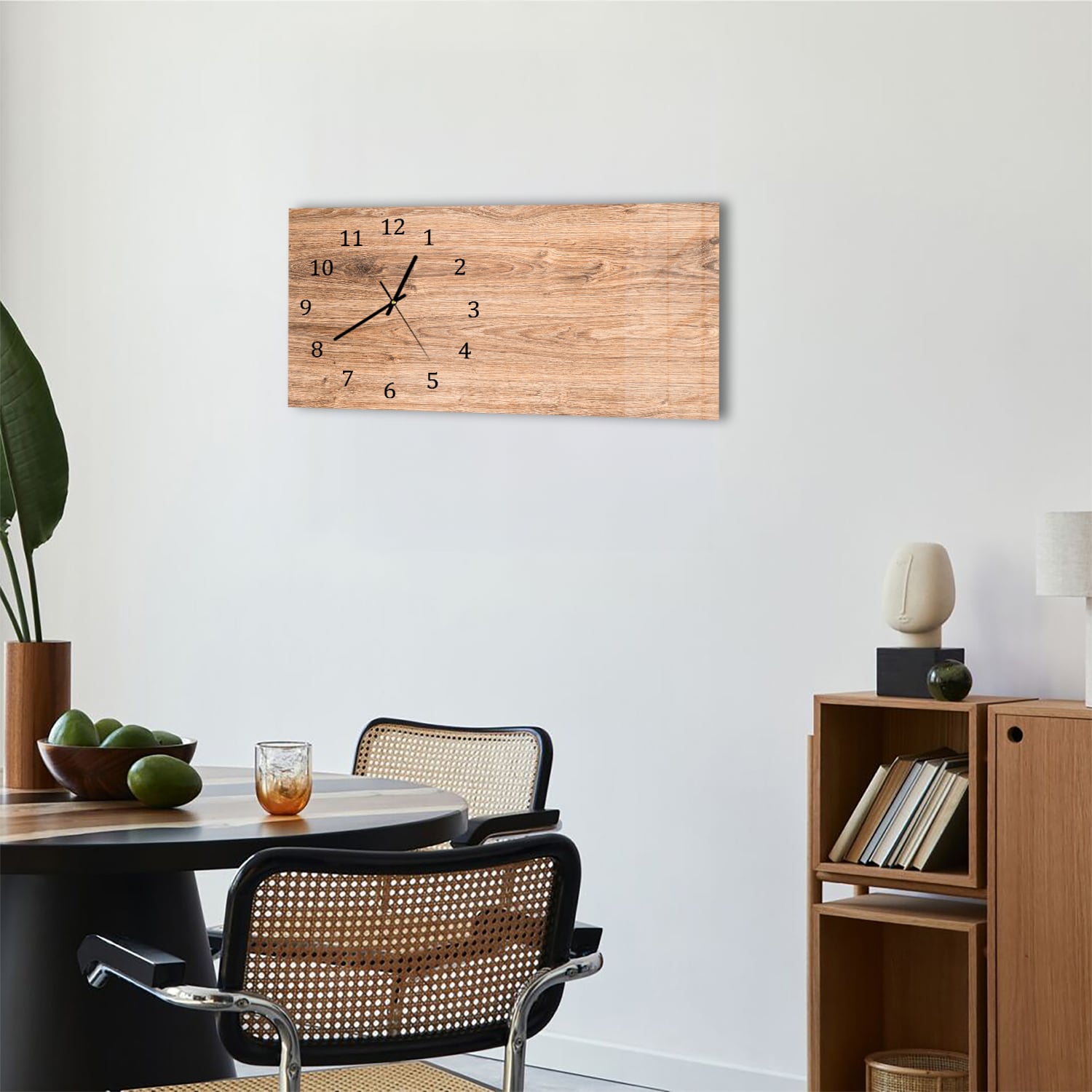 Wanduhr 60x30 - Eichenholz-Textur