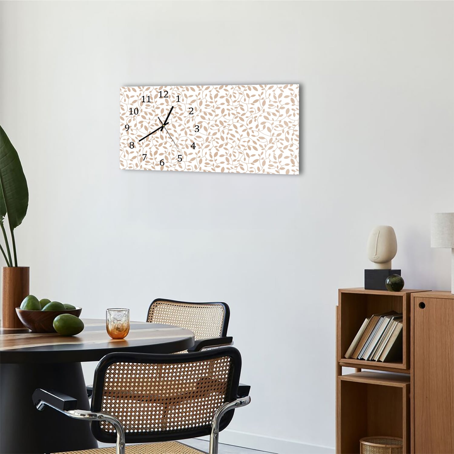 Wanduhr 60x30 - Nahtloses Blumenmuster