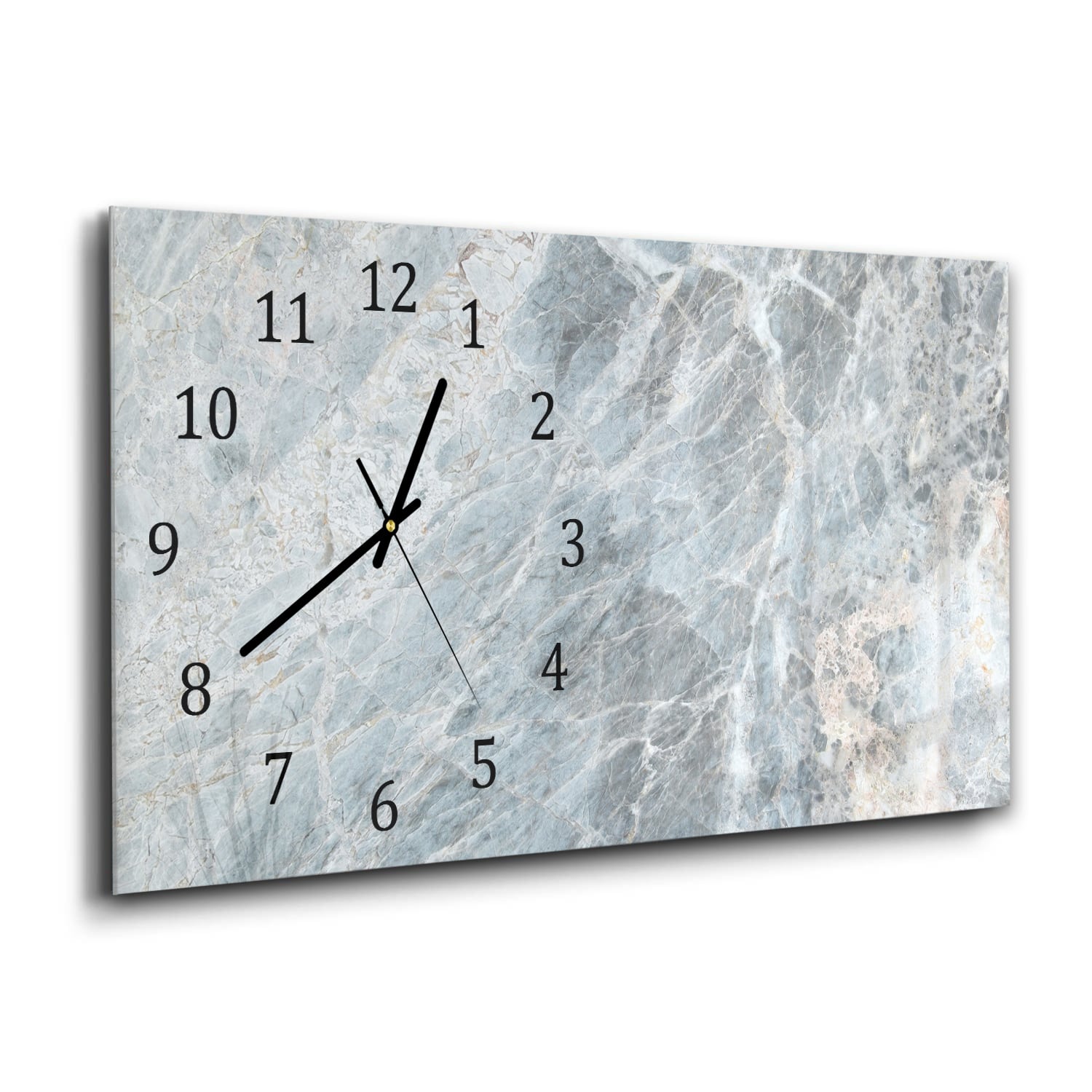 Wanduhr 60x30 - Blaugrauer Marmor