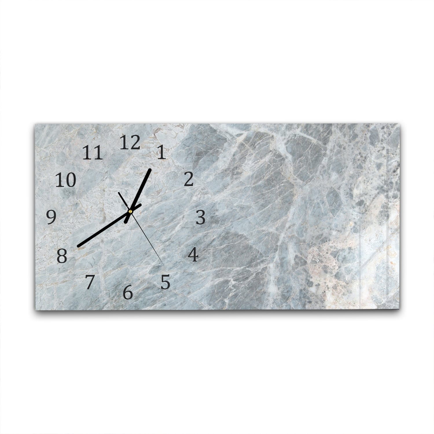 Wanduhr 60x30 - Blaugrauer Marmor