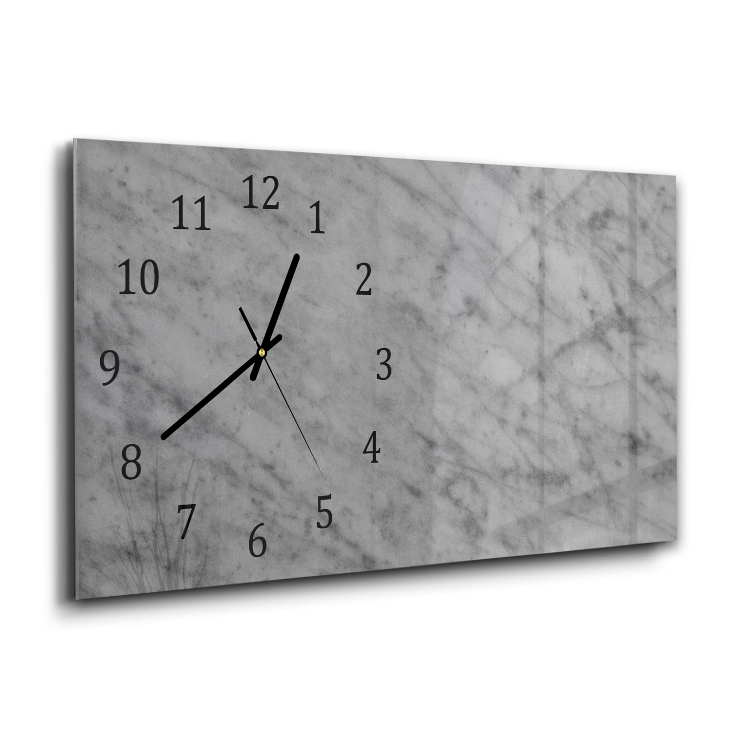 Wanduhr 60x30 - Rustikaler grauer Marmor