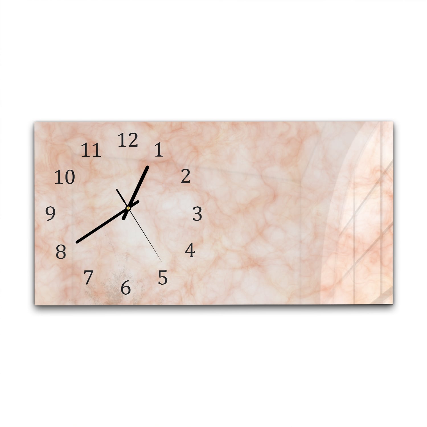 Wanduhr 60x30 - Pfirsichfarbener Marmor