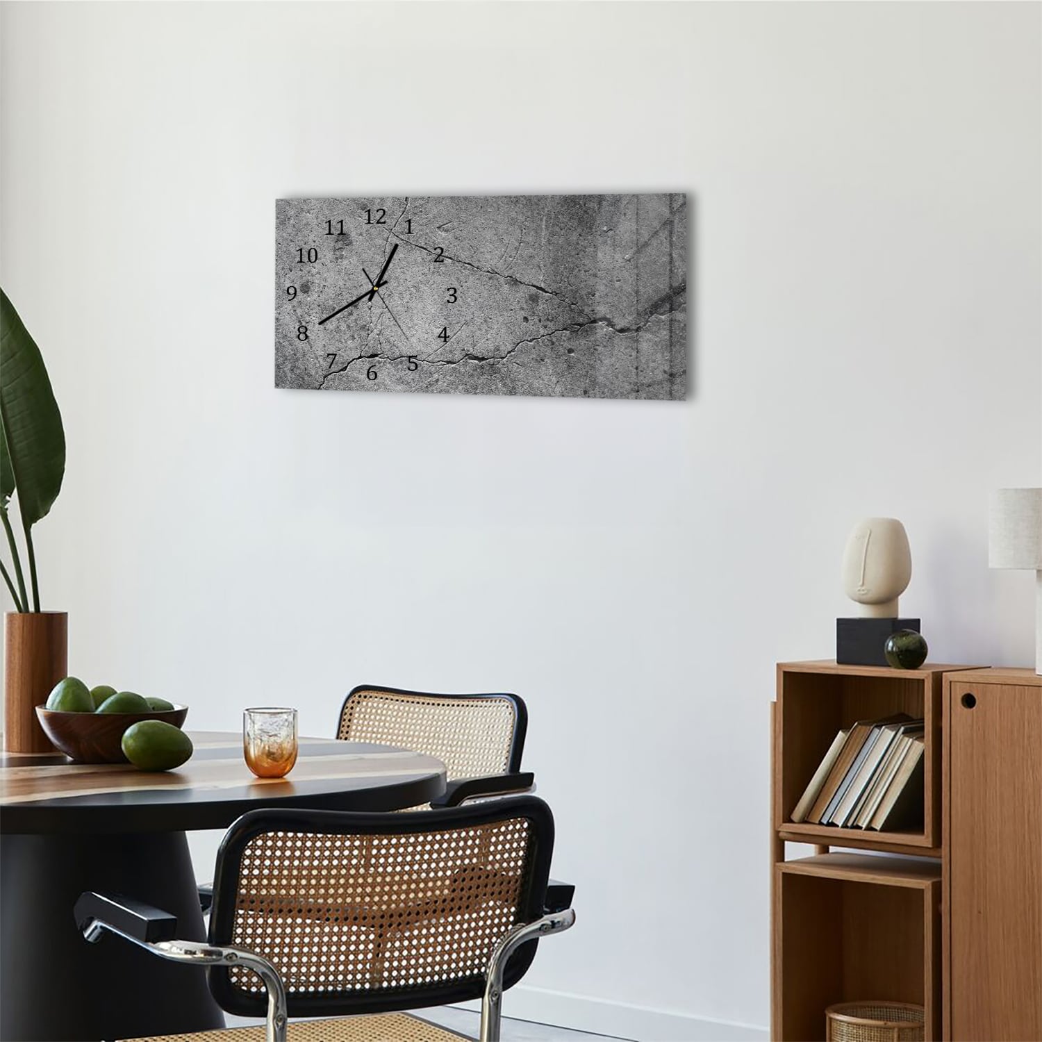 Wanduhr 60x30 - Beton mit Rissen