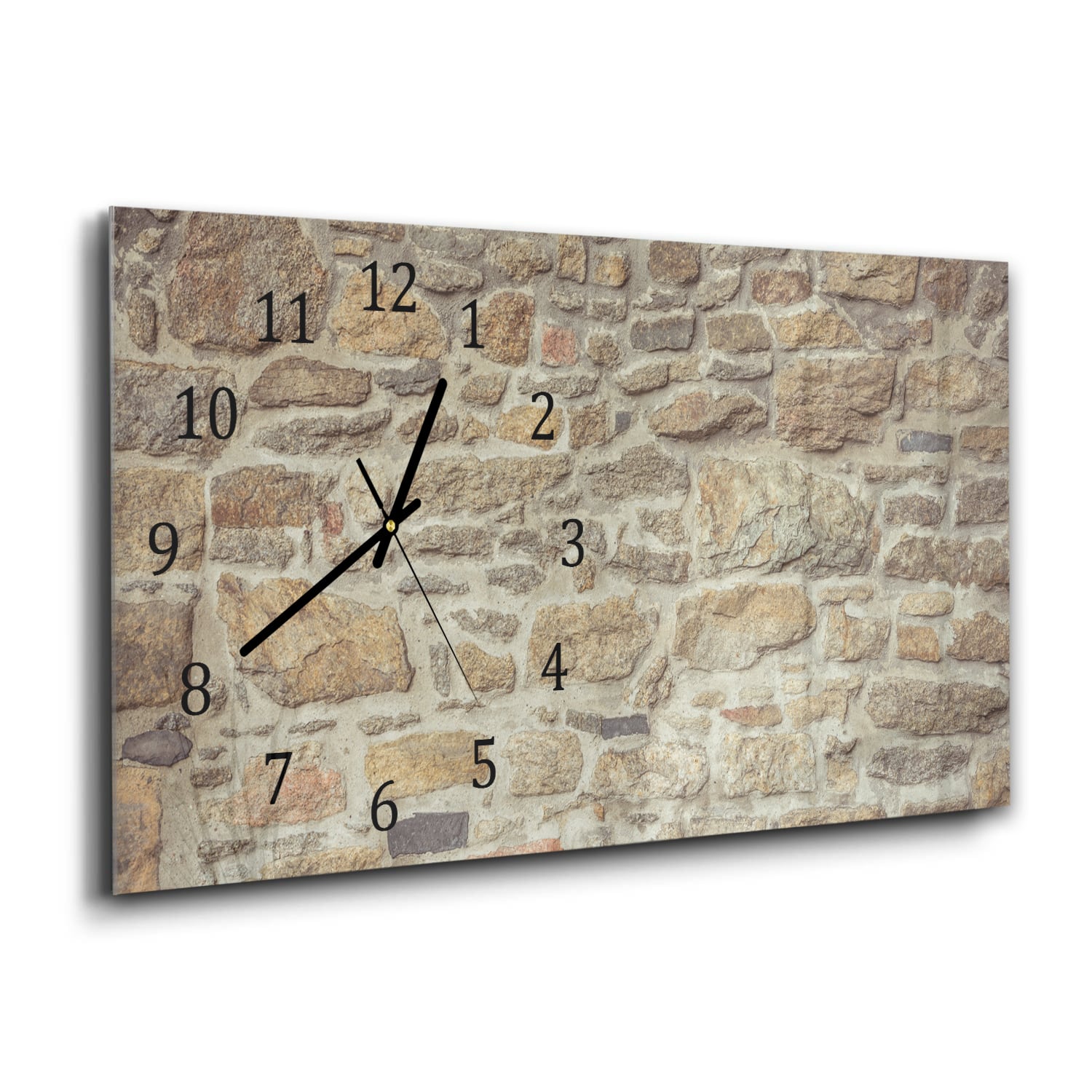 Wanduhr 60x30 - Granit-Steinmauer