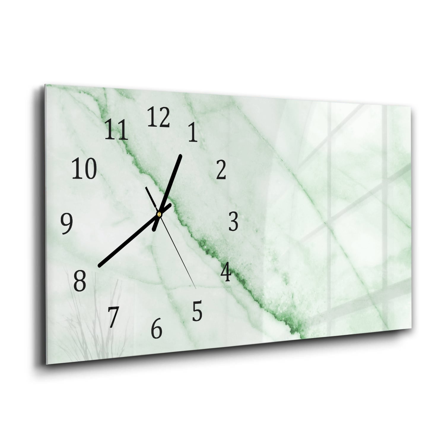 Wanduhr 60x30 - Smaragdgrüner Marmor