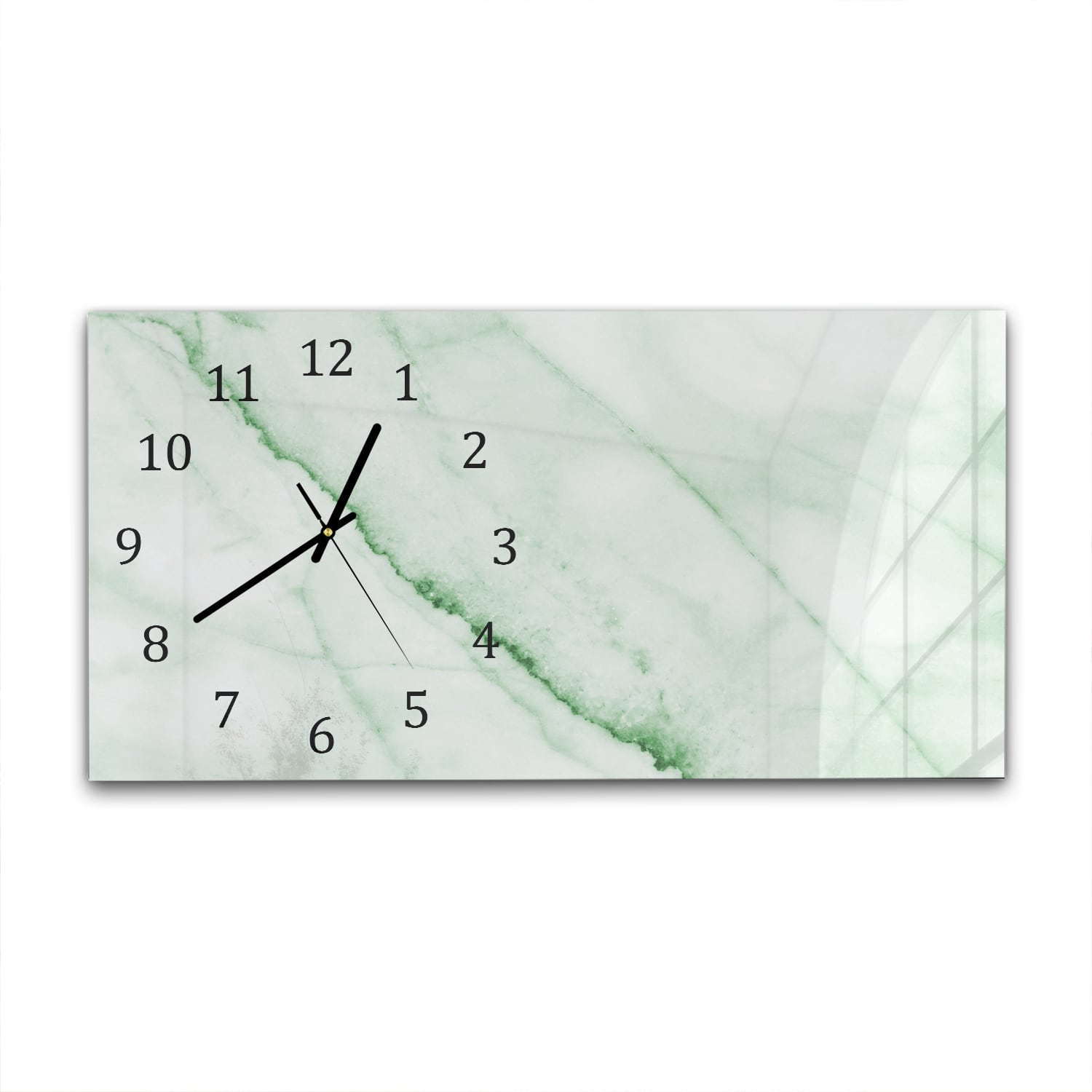 Wanduhr 60x30 - Smaragdgrüner Marmor