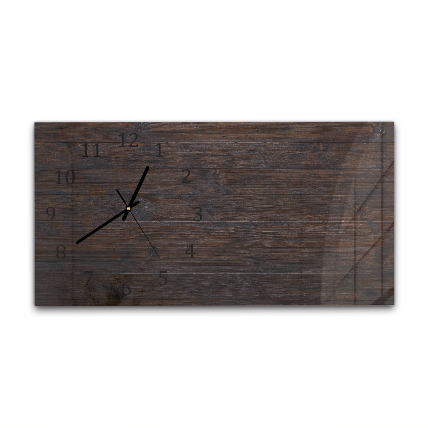 Wanduhr 60x30 - Dunkle Holztextur