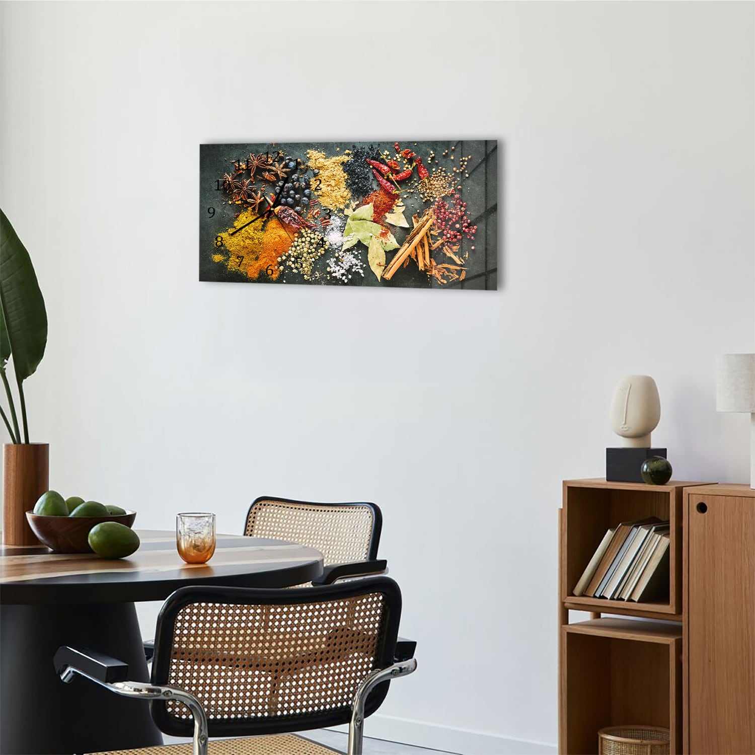 Wanduhr 60x30 - Geschmacksexplosion der Gewürze